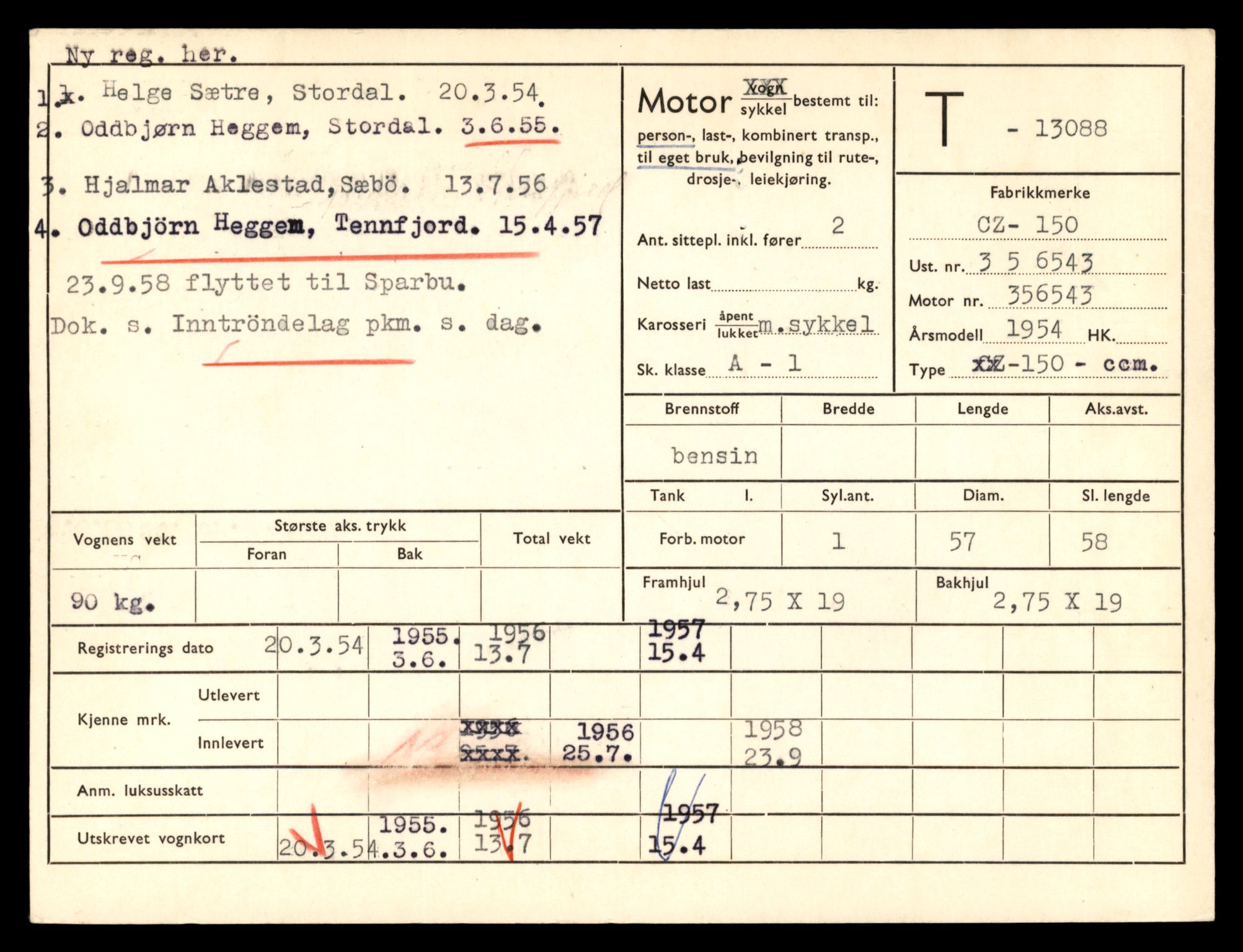 Møre og Romsdal vegkontor - Ålesund trafikkstasjon, AV/SAT-A-4099/F/Fe/L0037: Registreringskort for kjøretøy T 13031 - T 13179, 1927-1998, p. 1177