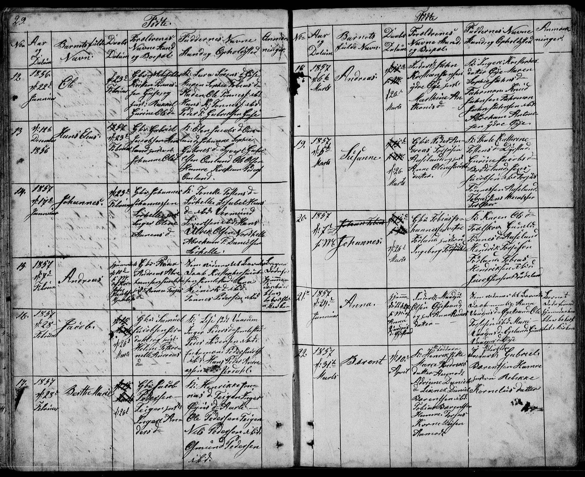 Kvinesdal sokneprestkontor, SAK/1111-0026/F/Fb/Fbb/L0001: Parish register (copy) no. B 1, 1852-1872, p. 29