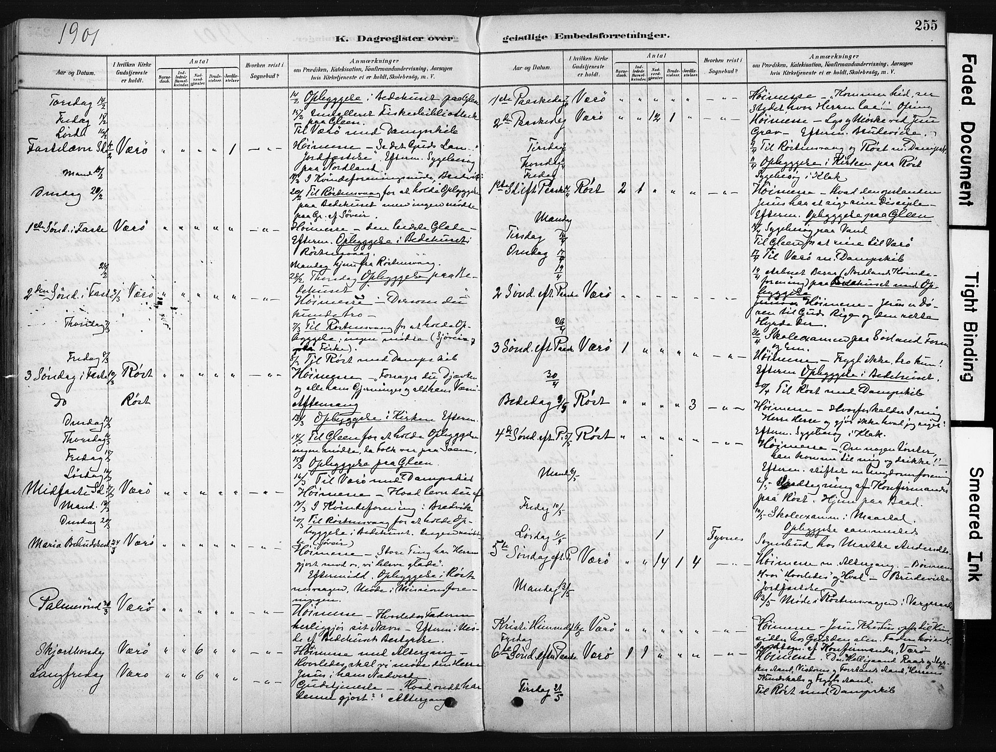 Ministerialprotokoller, klokkerbøker og fødselsregistre - Nordland, AV/SAT-A-1459/808/L0128: Parish register (official) no. 808A01, 1880-1902, p. 255