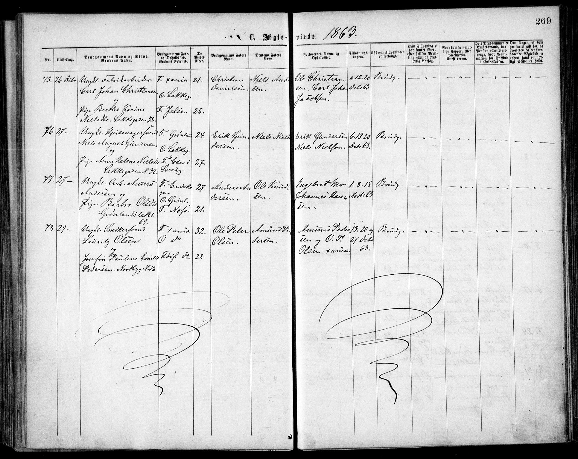 Grønland prestekontor Kirkebøker, AV/SAO-A-10848/F/Fa/L0003: Parish register (official) no. 3, 1862-1868, p. 269