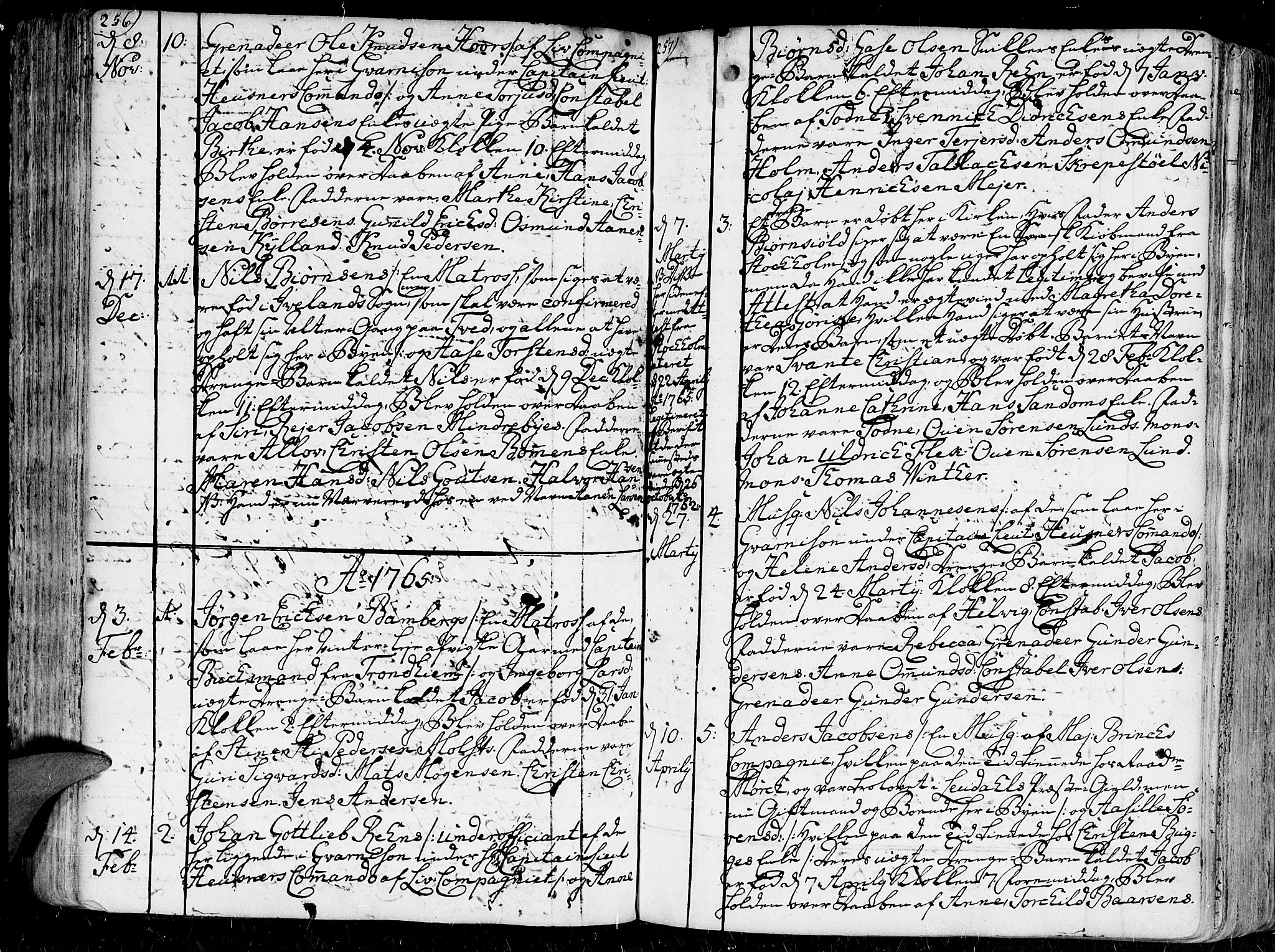 Kristiansand domprosti, AV/SAK-1112-0006/F/Fa/L0001: Parish register (official) no. A 1, 1734-1793, p. 256-257