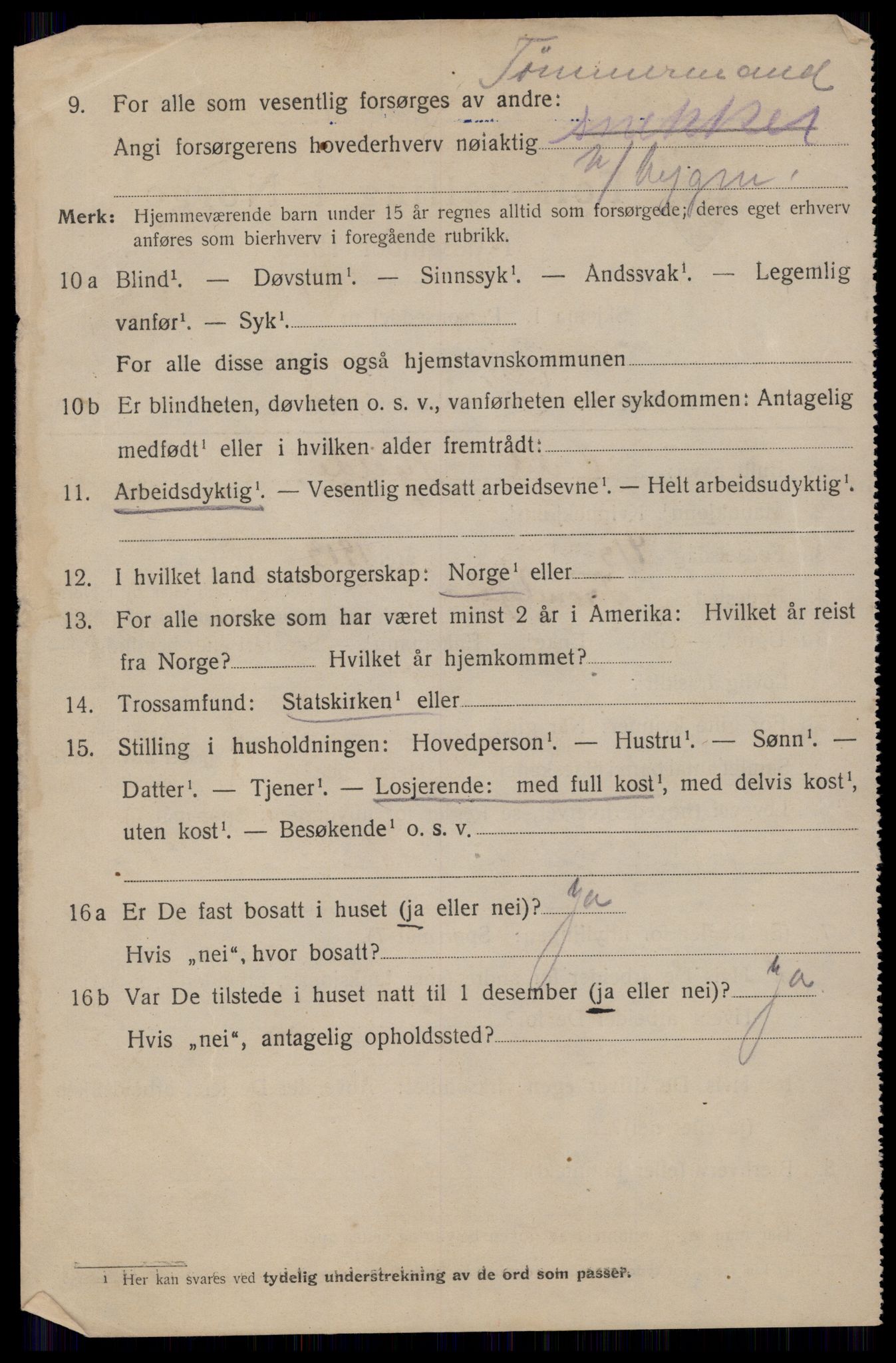 SAT, 1920 census for Trondheim, 1920, p. 61033