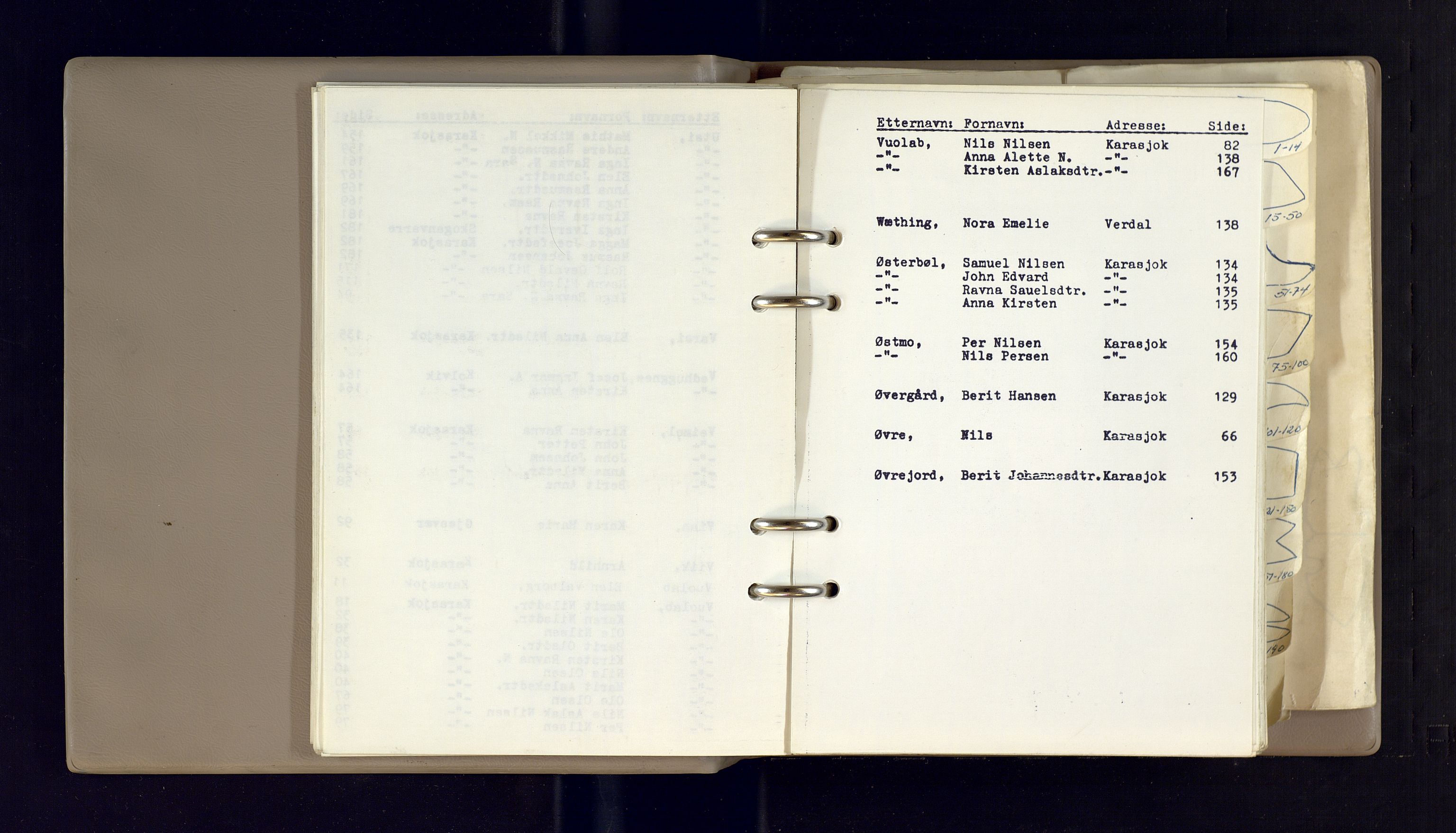 Lappefogden i Finnmark/Reindriftsforvaltningen Øst-Finnmark, AV/SATØ-S-1461/G/Gd/L0001/0002: Reinmerkeregisterprotokoller / Reinmerkeregisterprotokoll for Karasjok reinsogn, 1967-1969