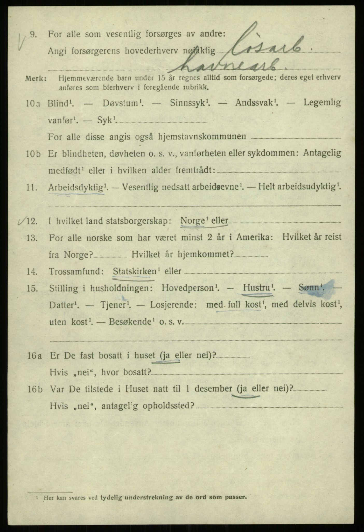 SAB, 1920 census for Bergen, 1920, p. 202723