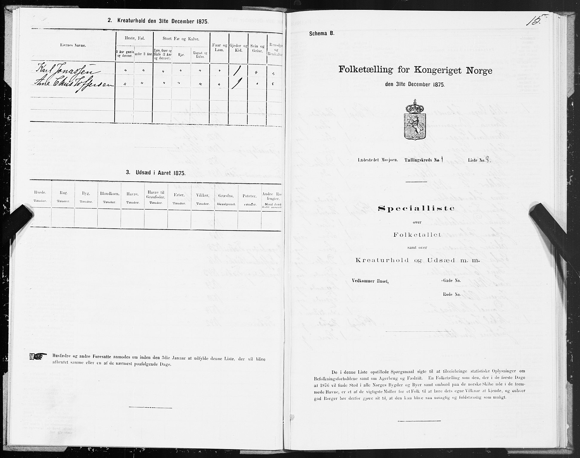 SAT, 1875 census for 1802B Vefsn/Mosjøen, 1875, p. 15