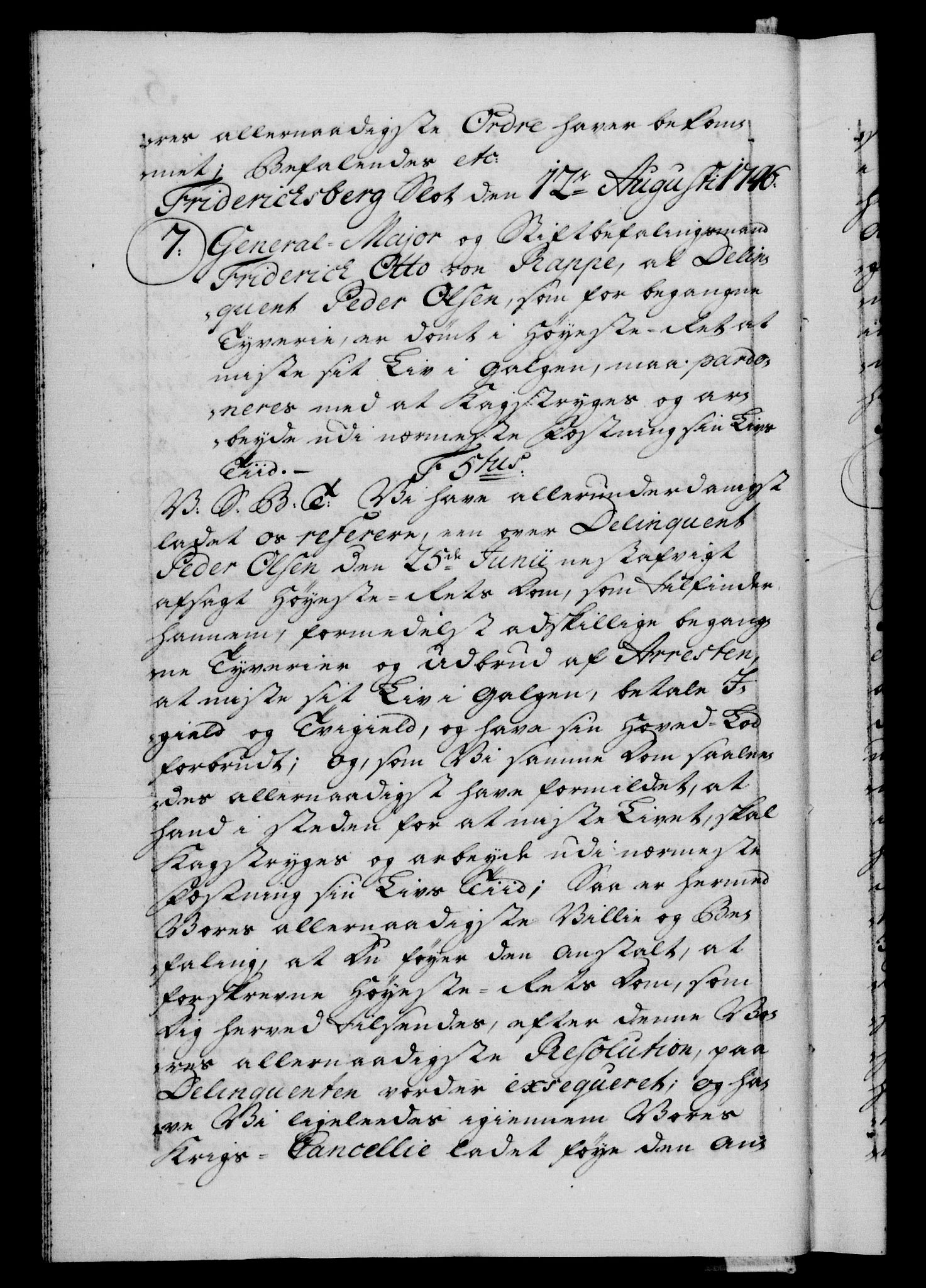 Danske Kanselli 1572-1799, AV/RA-EA-3023/F/Fc/Fca/Fcab/L0031: Norske tegnelser, 1746-1748, p. 5b