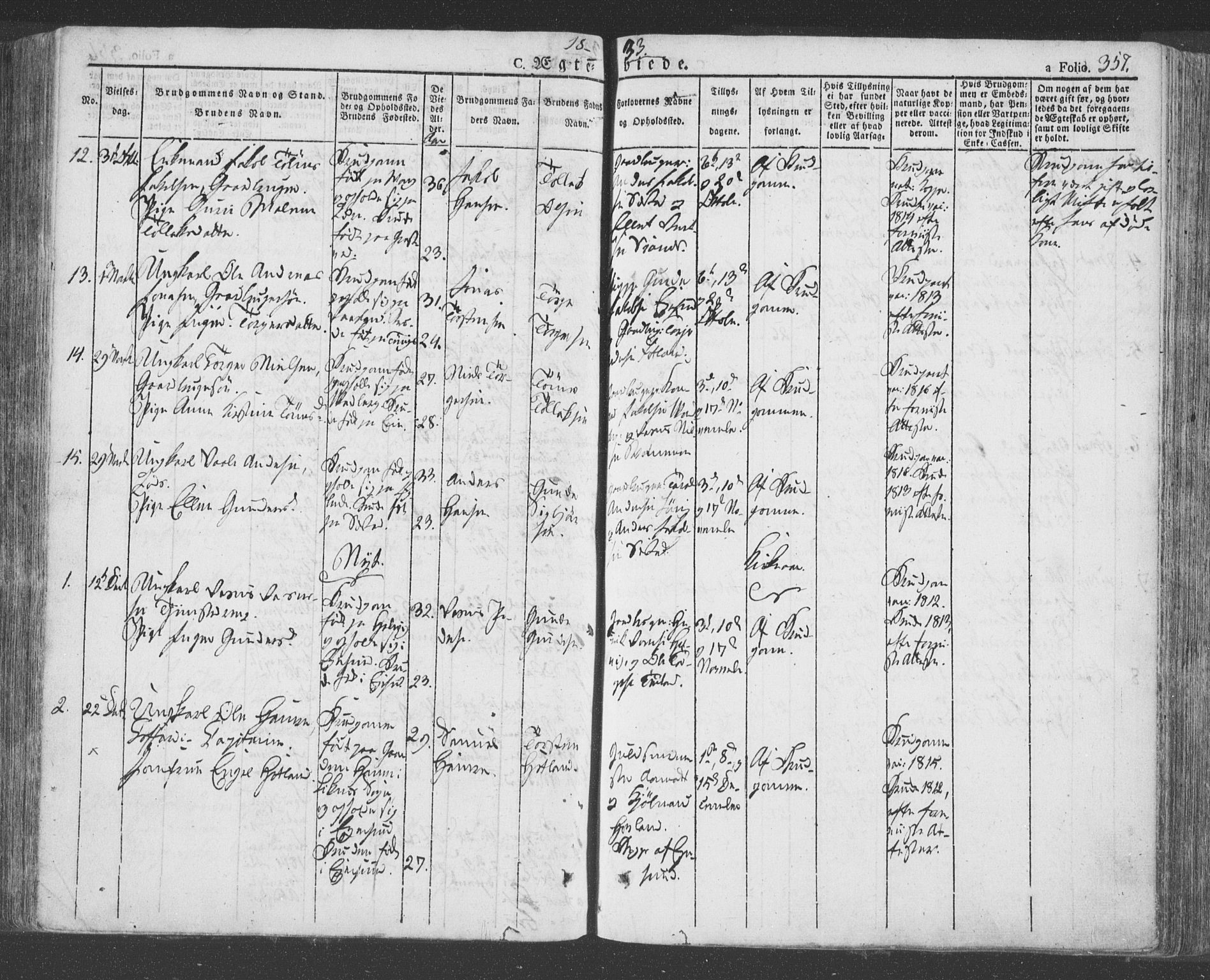 Eigersund sokneprestkontor, AV/SAST-A-101807/001/30/30BA/L0009: Parish register (official) no. A 9, 1827-1850, p. 357