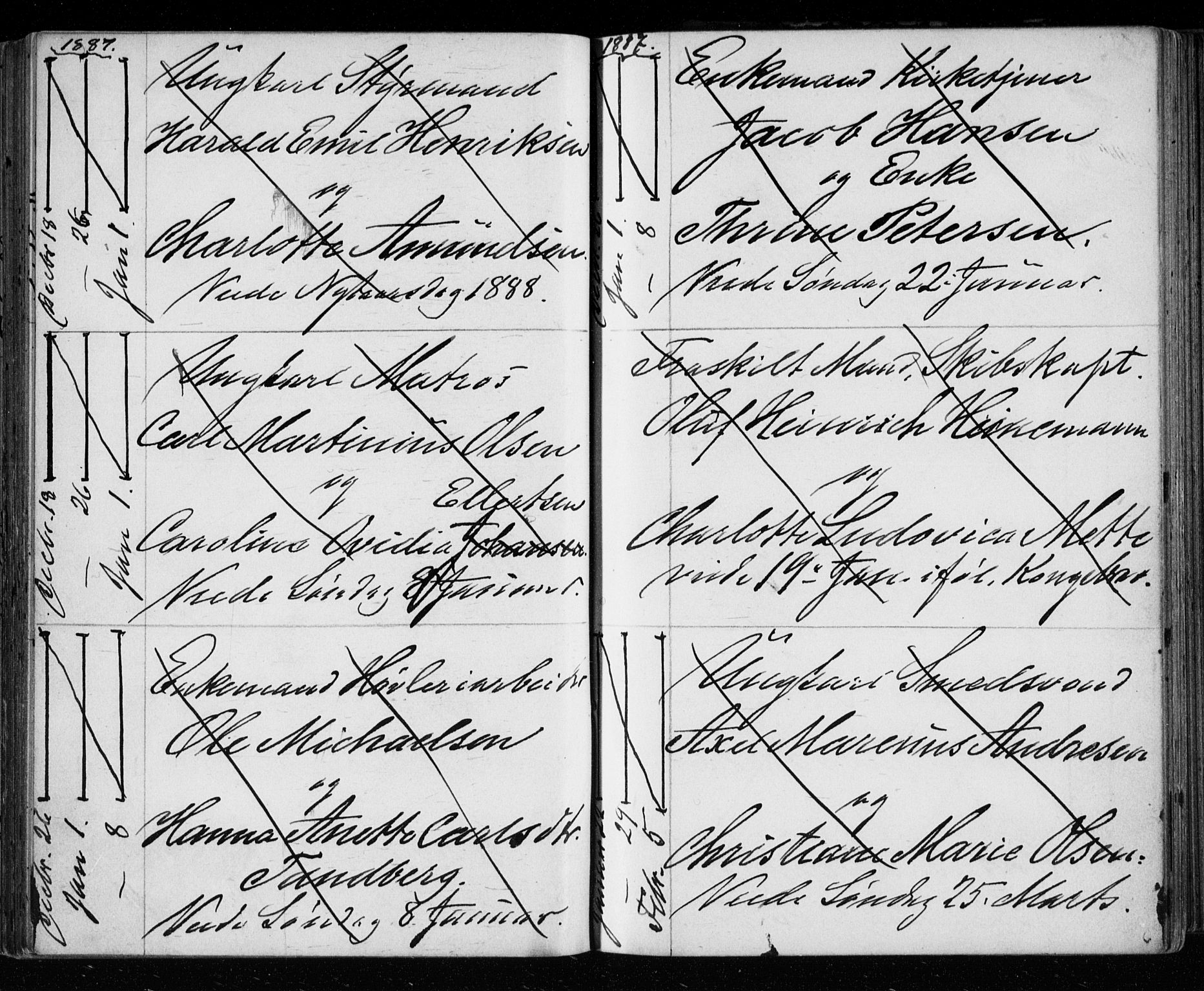 Bragernes kirkebøker, AV/SAKO-A-6/H/Ha/L0006: Banns register no. 6, 1873-1896