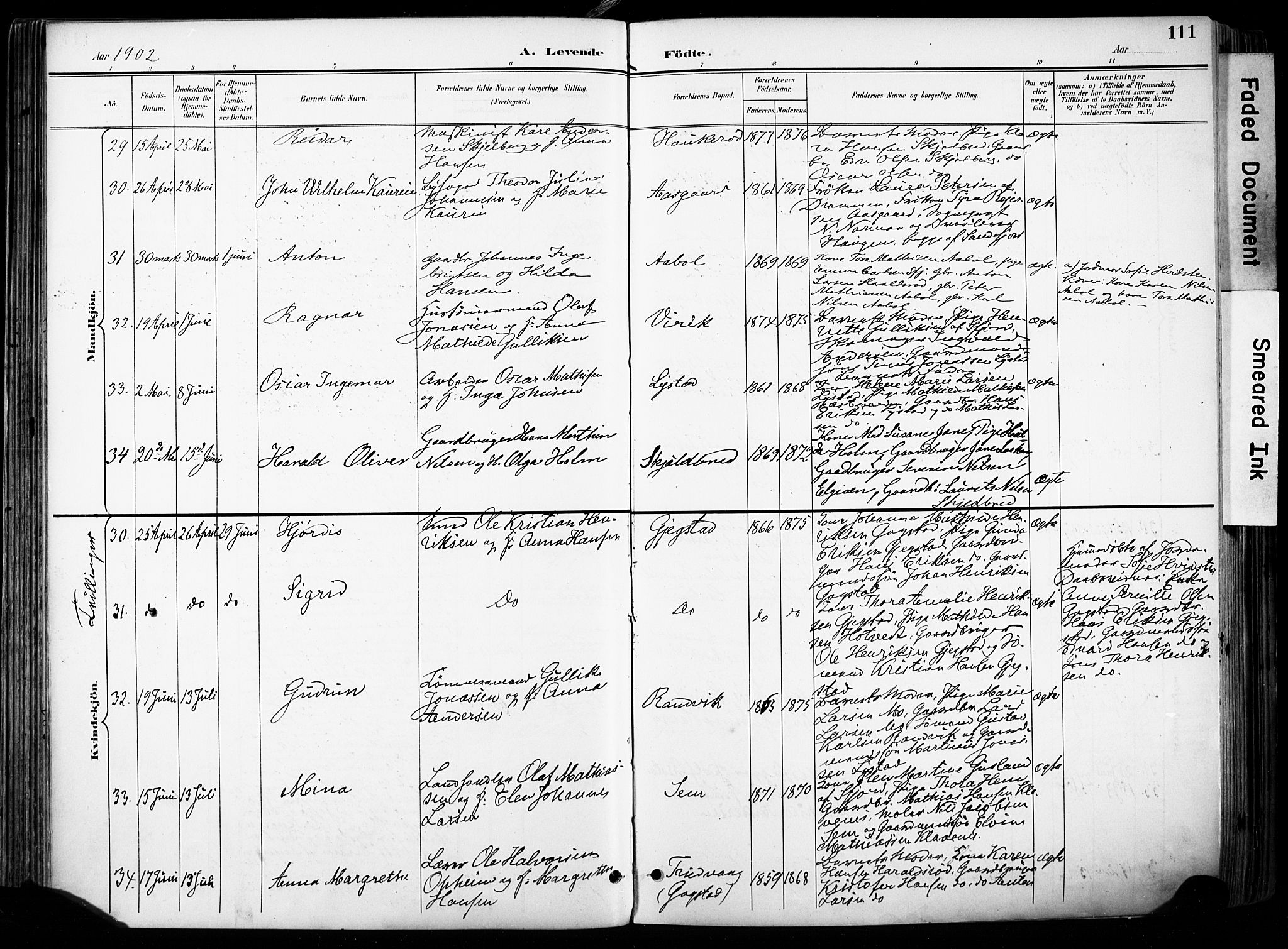 Sandar kirkebøker, SAKO/A-243/F/Fa/L0014: Parish register (official) no. 14, 1896-1909, p. 111