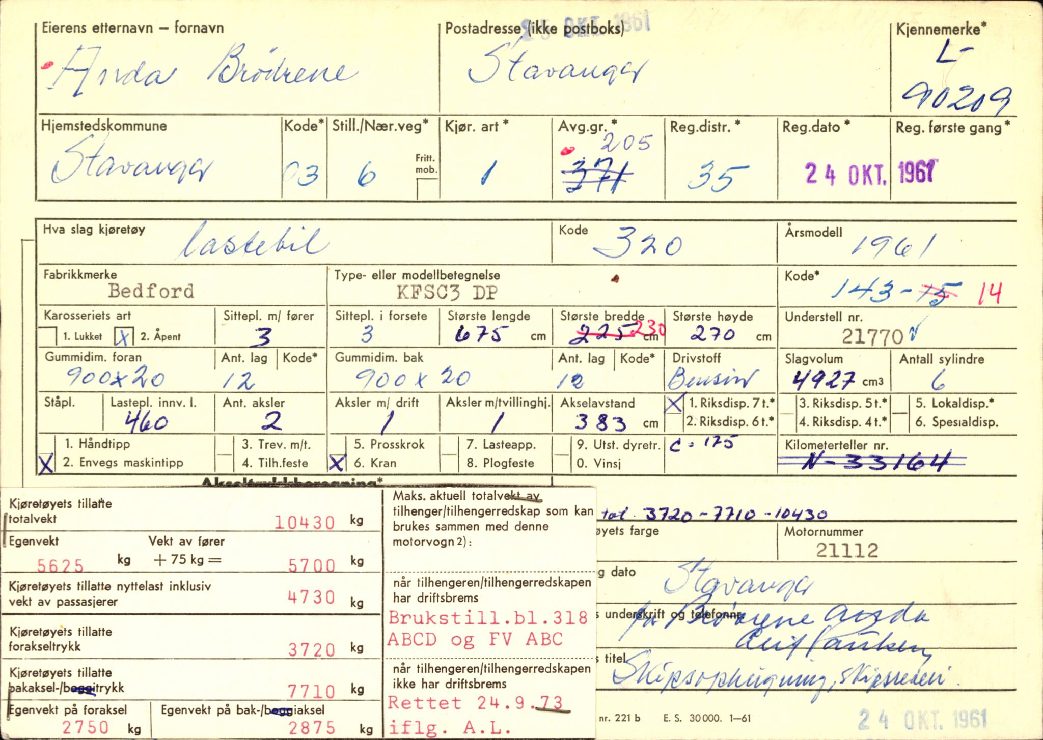 Stavanger trafikkstasjon, AV/SAST-A-101942/0/F/L0075: L-88800 - L-92499, 1930-1971, p. 1103