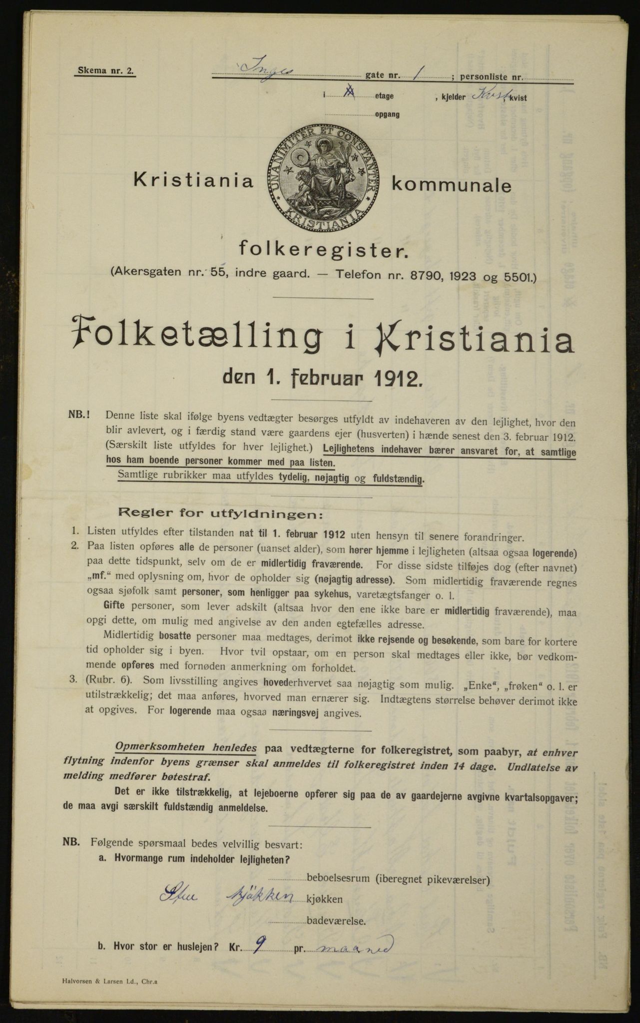 OBA, Municipal Census 1912 for Kristiania, 1912, p. 44284