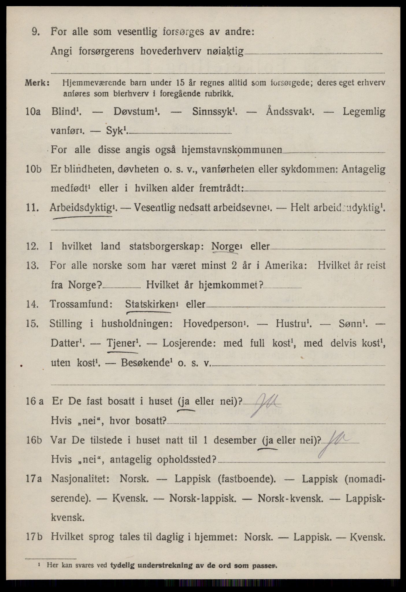 SAT, 1920 census for Meldal, 1920, p. 9166