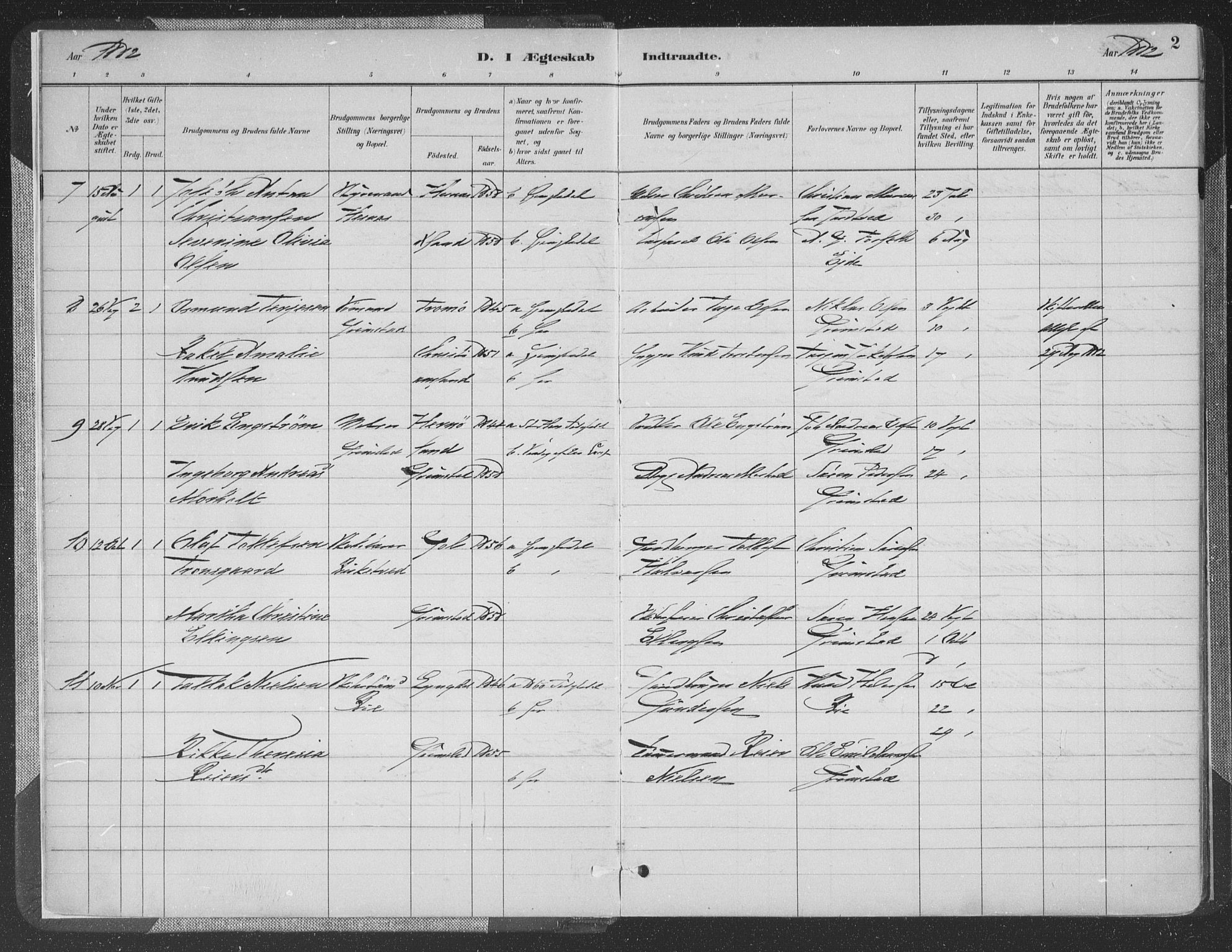 Grimstad sokneprestkontor, SAK/1111-0017/F/Fa/L0004: Parish register (official) no. A 3, 1882-1910, p. 2