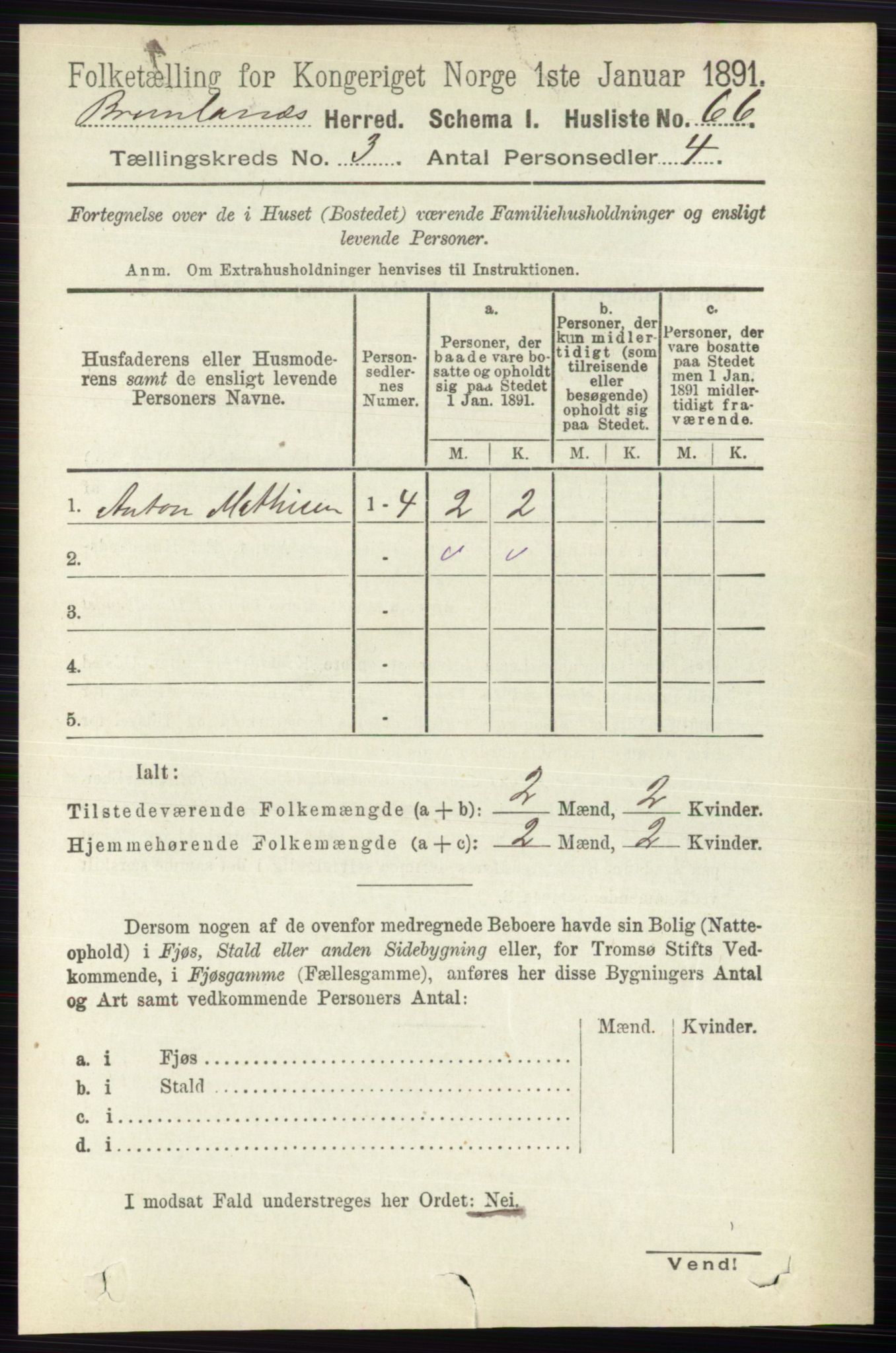 RA, 1891 census for 0726 Brunlanes, 1891, p. 1344