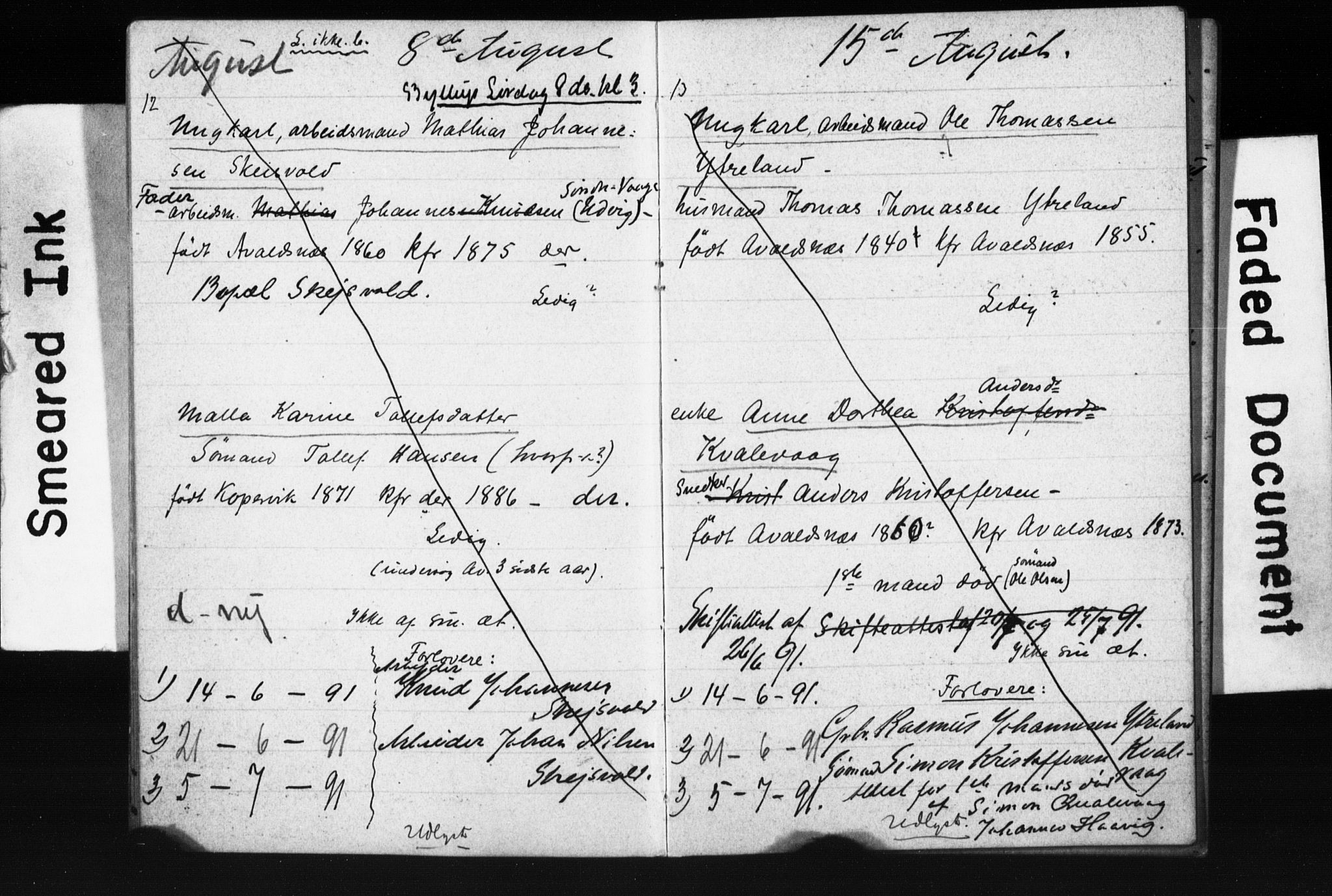 Avaldsnes sokneprestkontor, AV/SAST-A -101851/I/Ie/L0003: Banns register no. IX 3B, 1891-1893