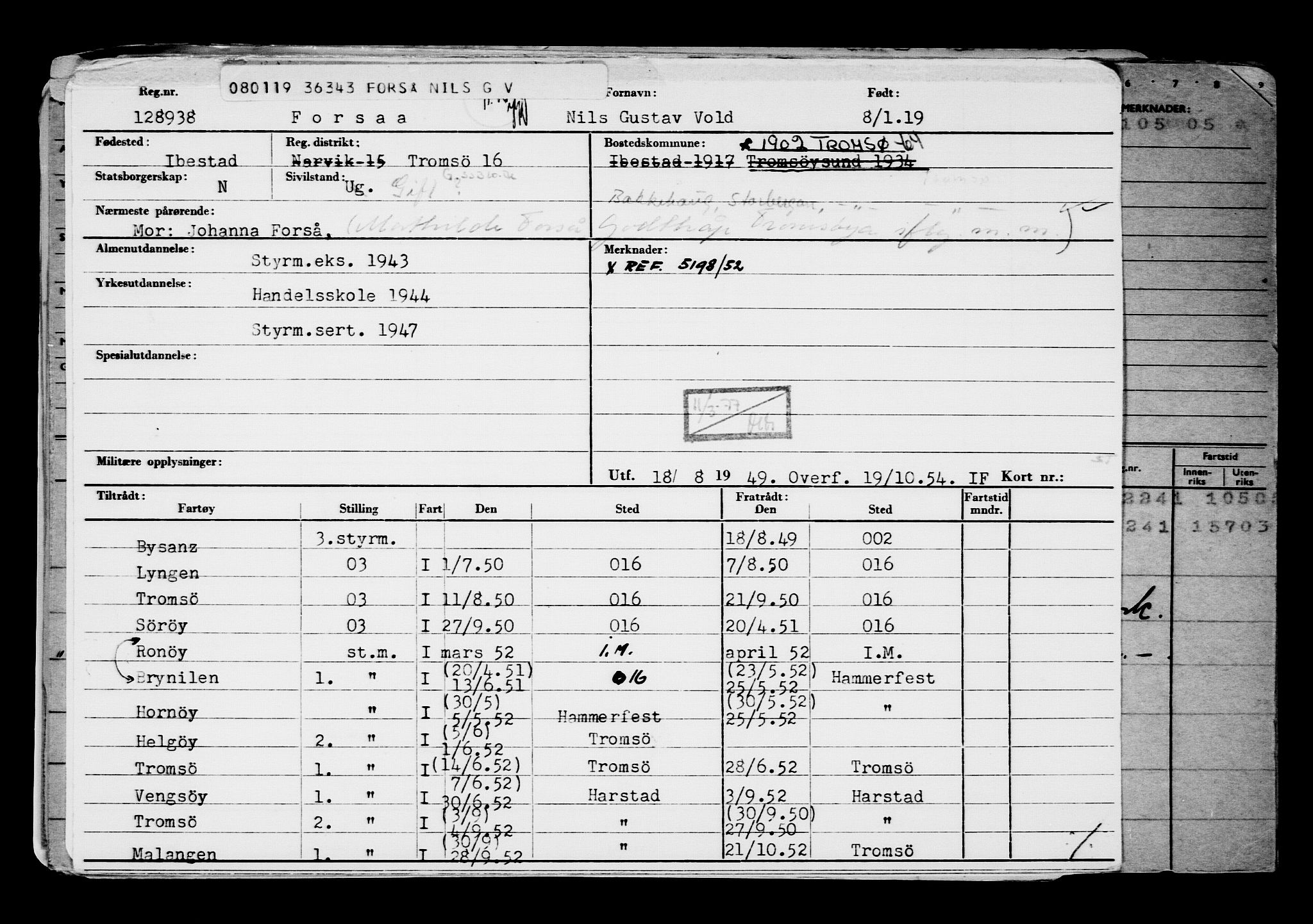 Direktoratet for sjømenn, AV/RA-S-3545/G/Gb/L0165: Hovedkort, 1918-1919, p. 398