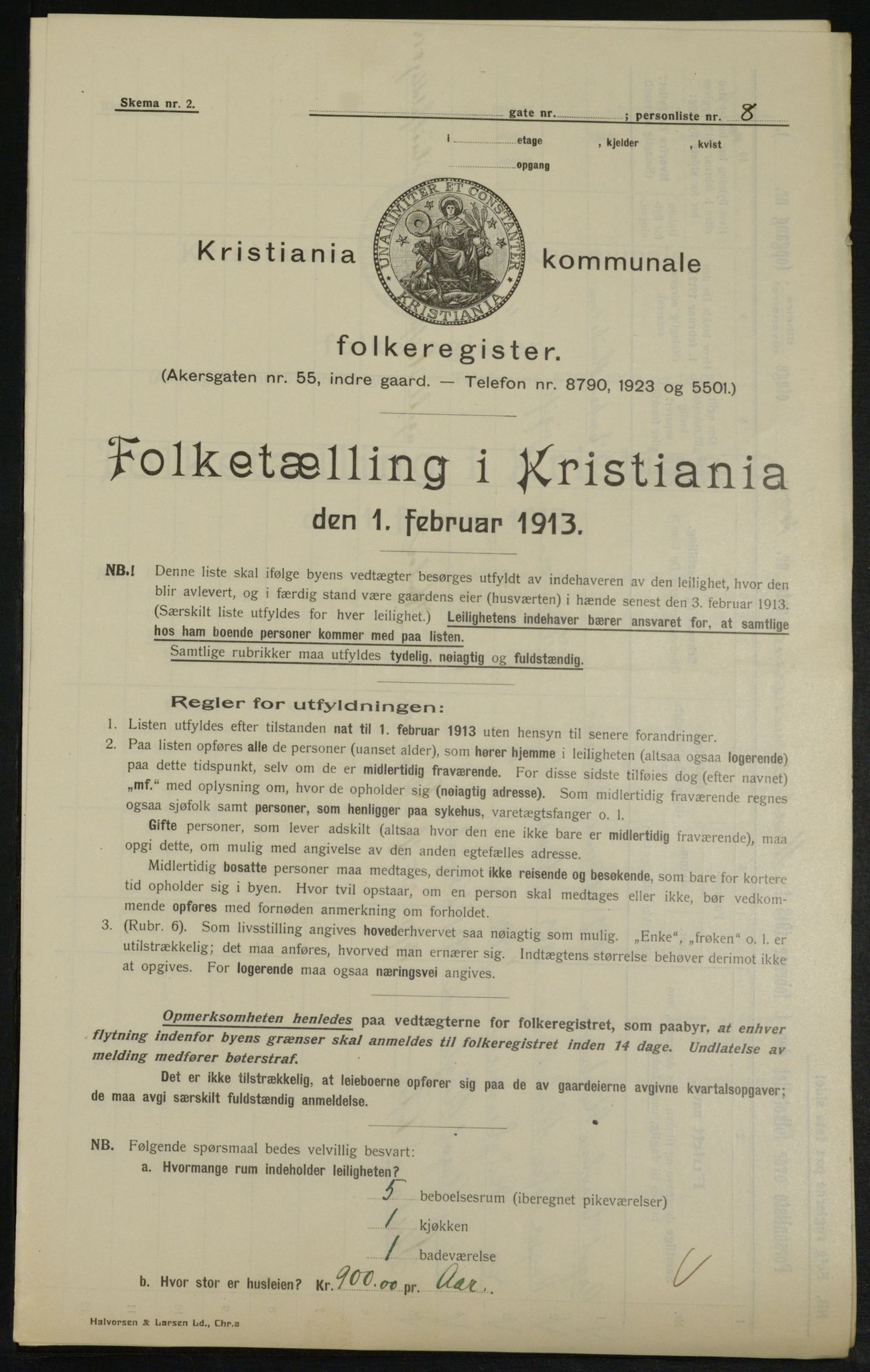 OBA, Municipal Census 1913 for Kristiania, 1913, p. 67873