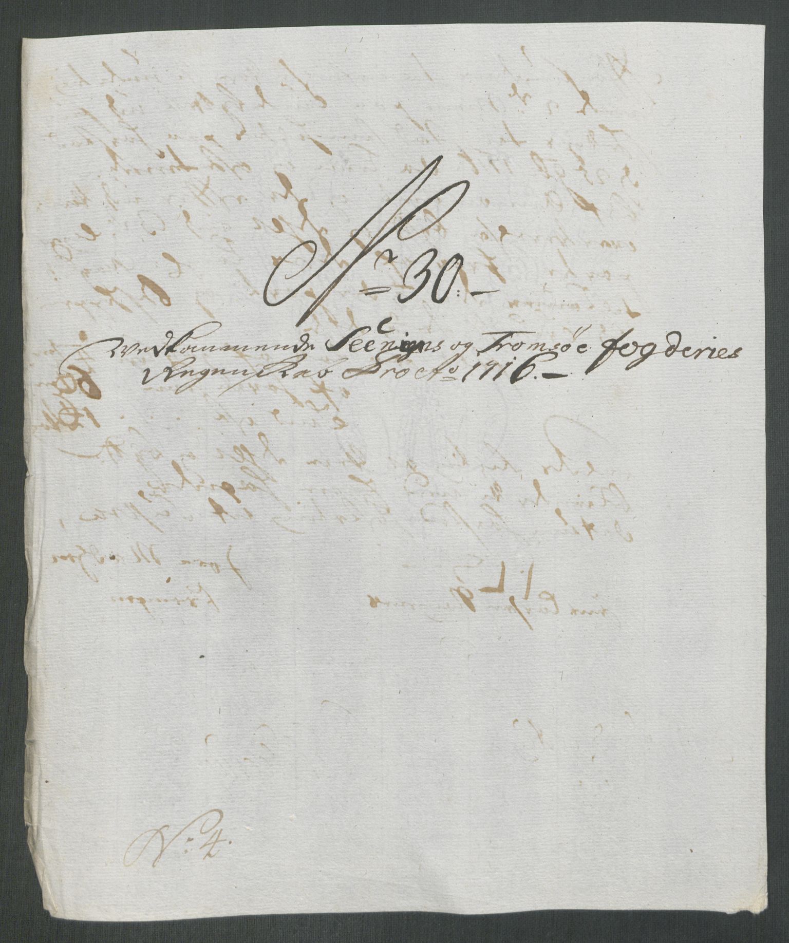 Rentekammeret inntil 1814, Reviderte regnskaper, Fogderegnskap, AV/RA-EA-4092/R68/L4762: Fogderegnskap Senja og Troms, 1716, p. 225