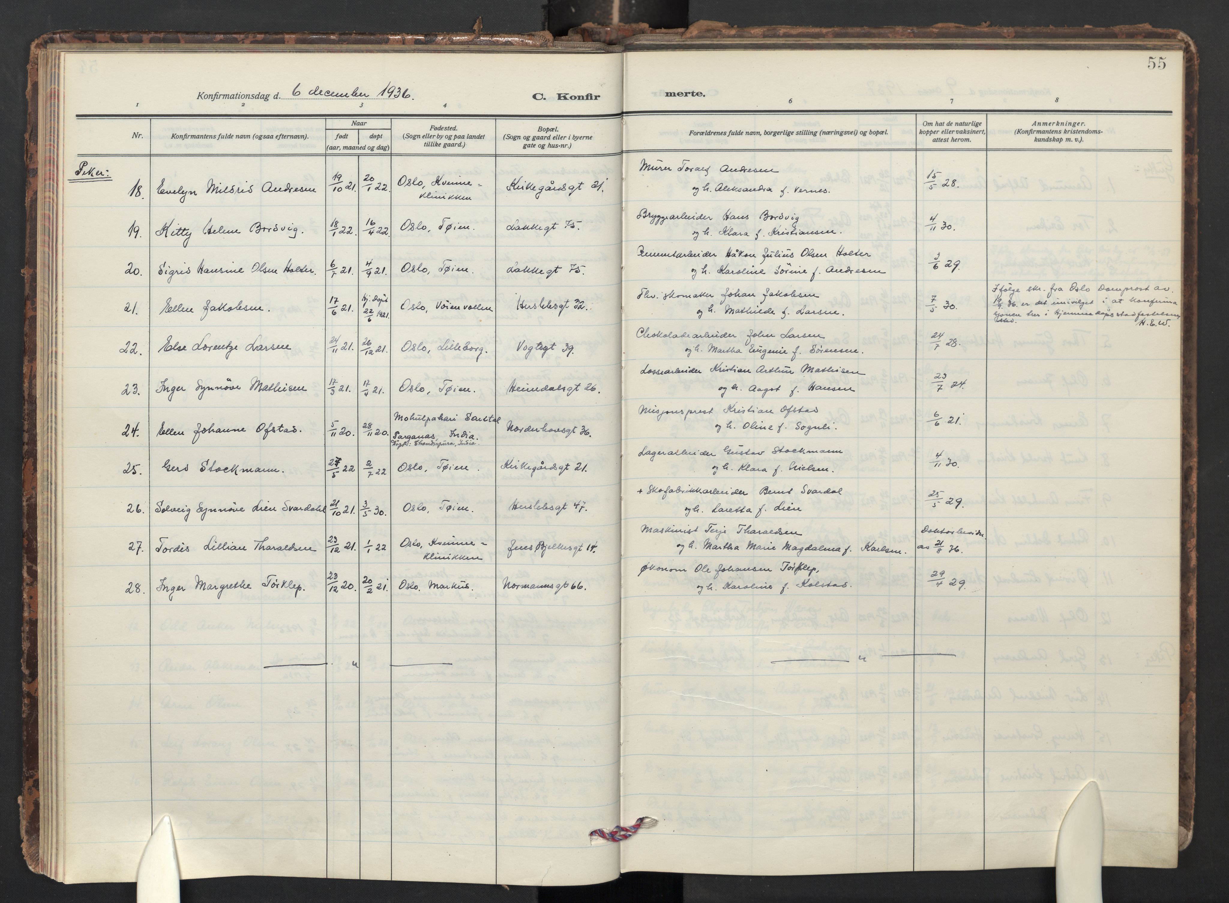 Tøyen prestekontor Kirkebøker, AV/SAO-A-10167a/F/Fa/L0005: Parish register (official) no. I 5, 1927-1981, p. 55