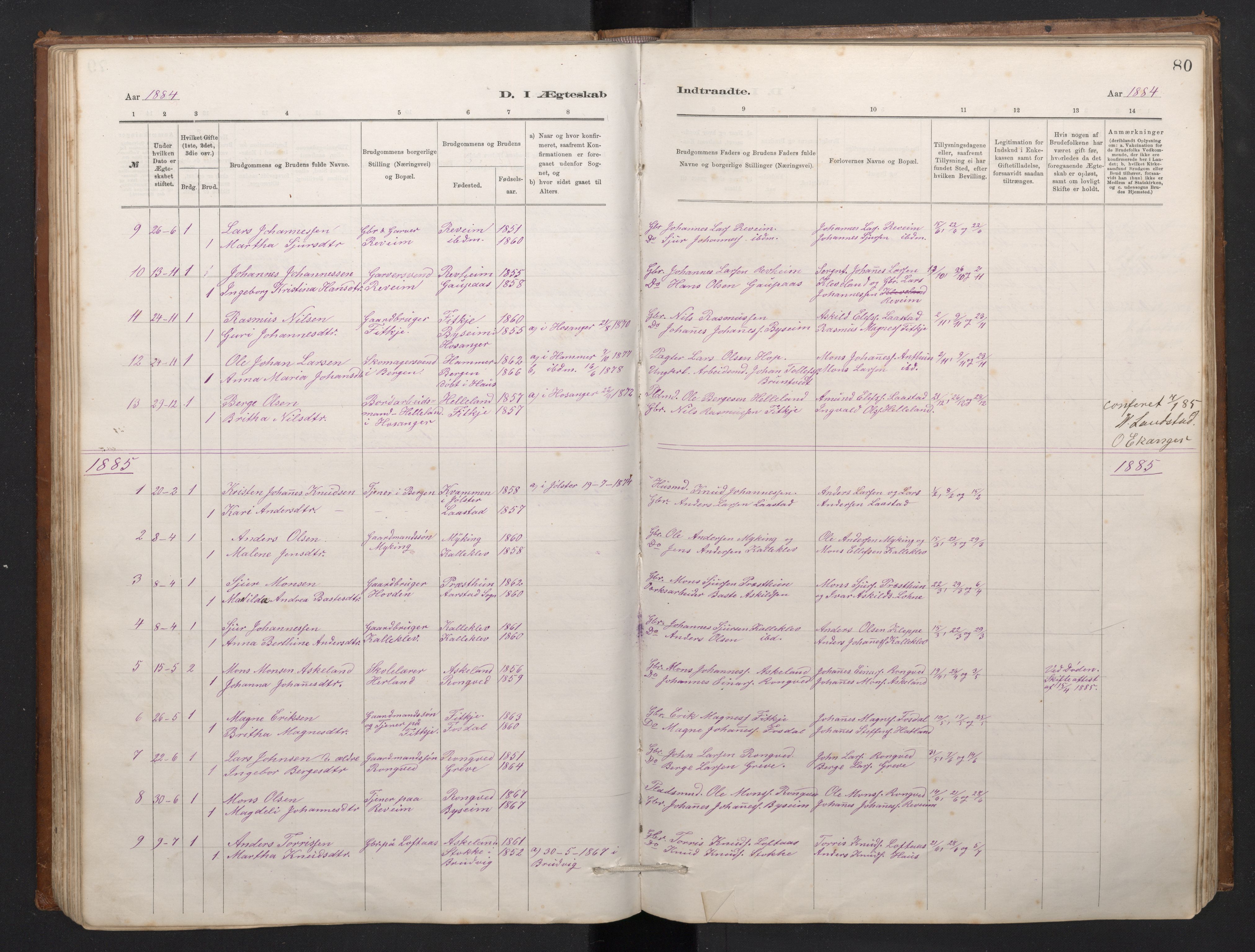 Haus sokneprestembete, AV/SAB-A-75601/H/Hab: Parish register (copy) no. C 2, 1878-1892, p. 79b-80a