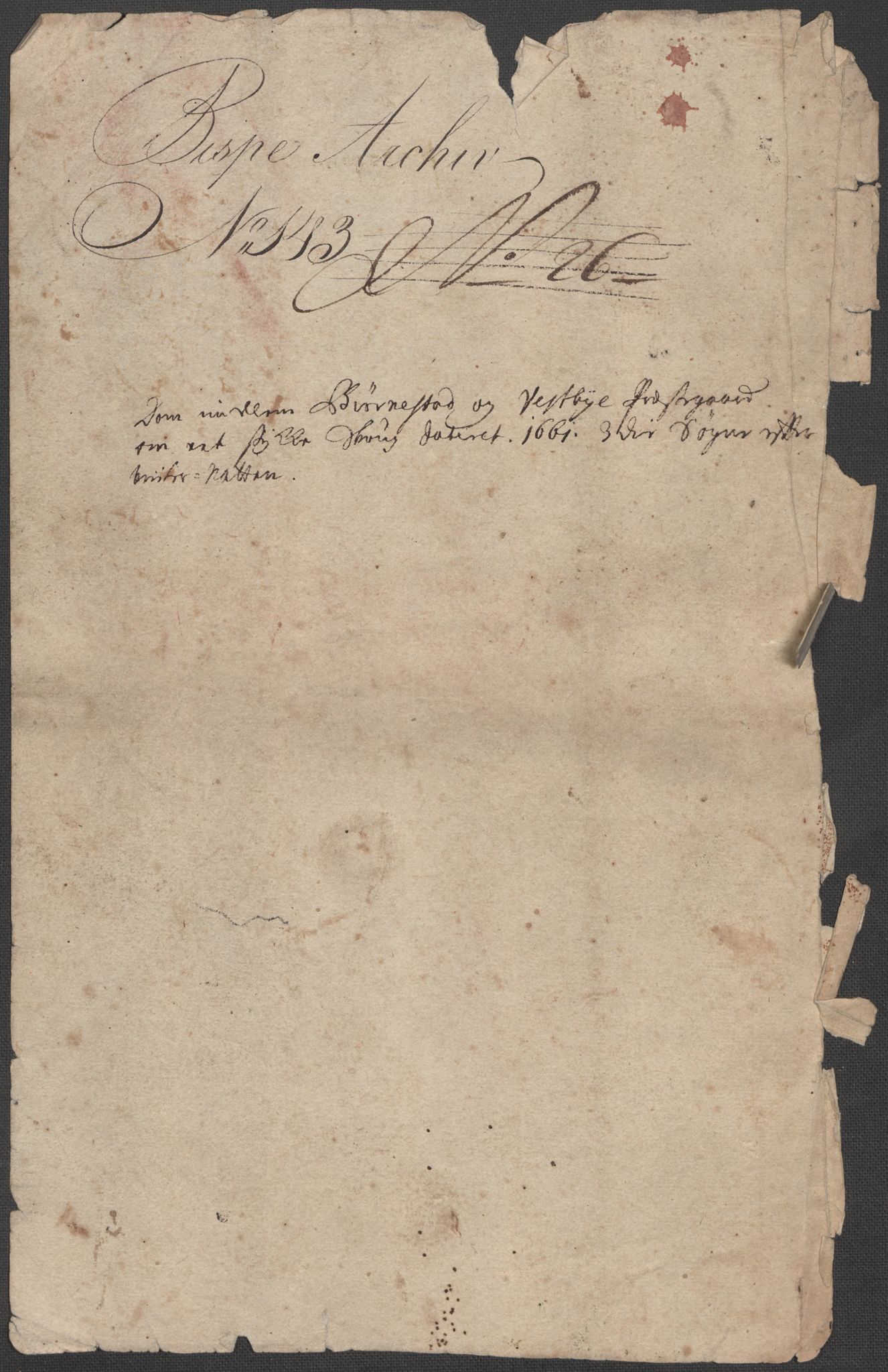 Riksarkivets diplomsamling, AV/RA-EA-5965/F15/L0006: Prestearkiv - Akershus, 1593-1865, p. 273