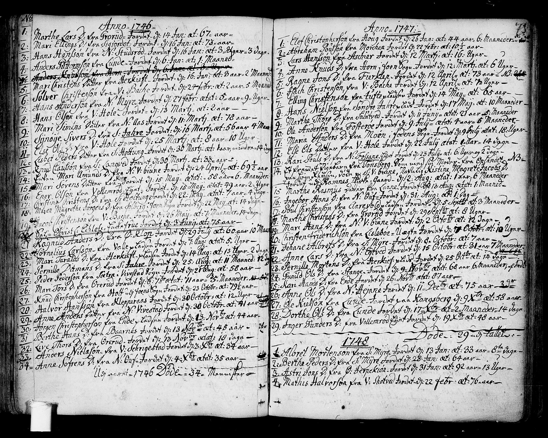 Ramnes kirkebøker, SAKO/A-314/F/Fa/L0001: Parish register (official) no. I 1, 1732-1774, p. 73