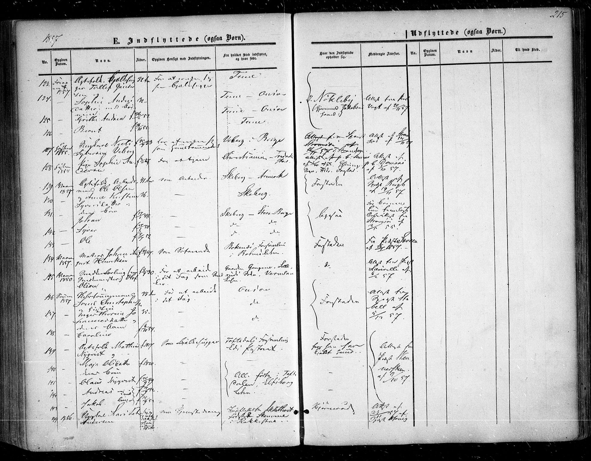 Glemmen prestekontor Kirkebøker, SAO/A-10908/F/Fa/L0007: Parish register (official) no. 7, 1853-1862, p. 215