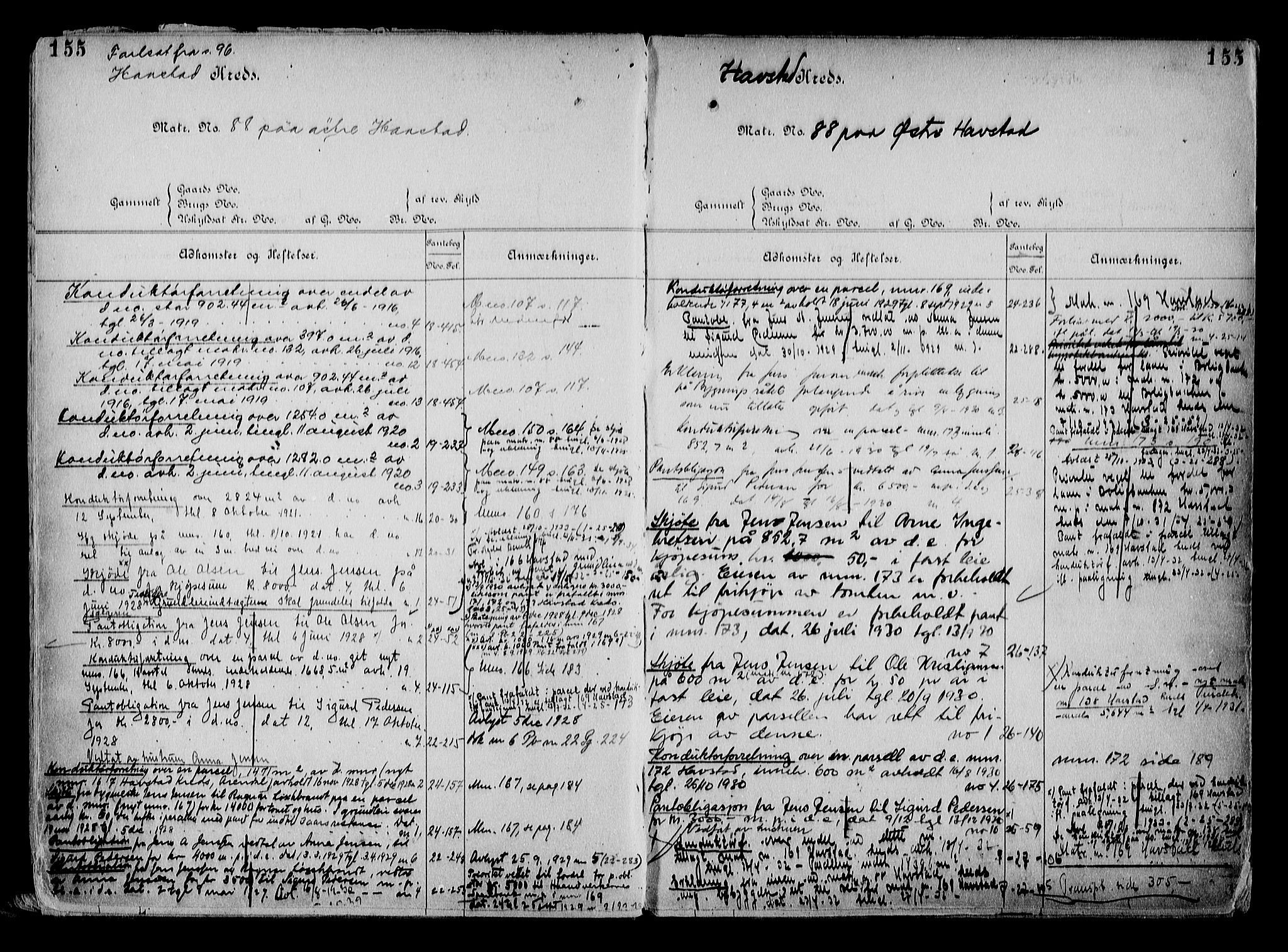 Arendal byfogd, AV/SAK-1222-0001/G/Ga/L0015: Mortgage register no. 13, 1860-1960, p. 155