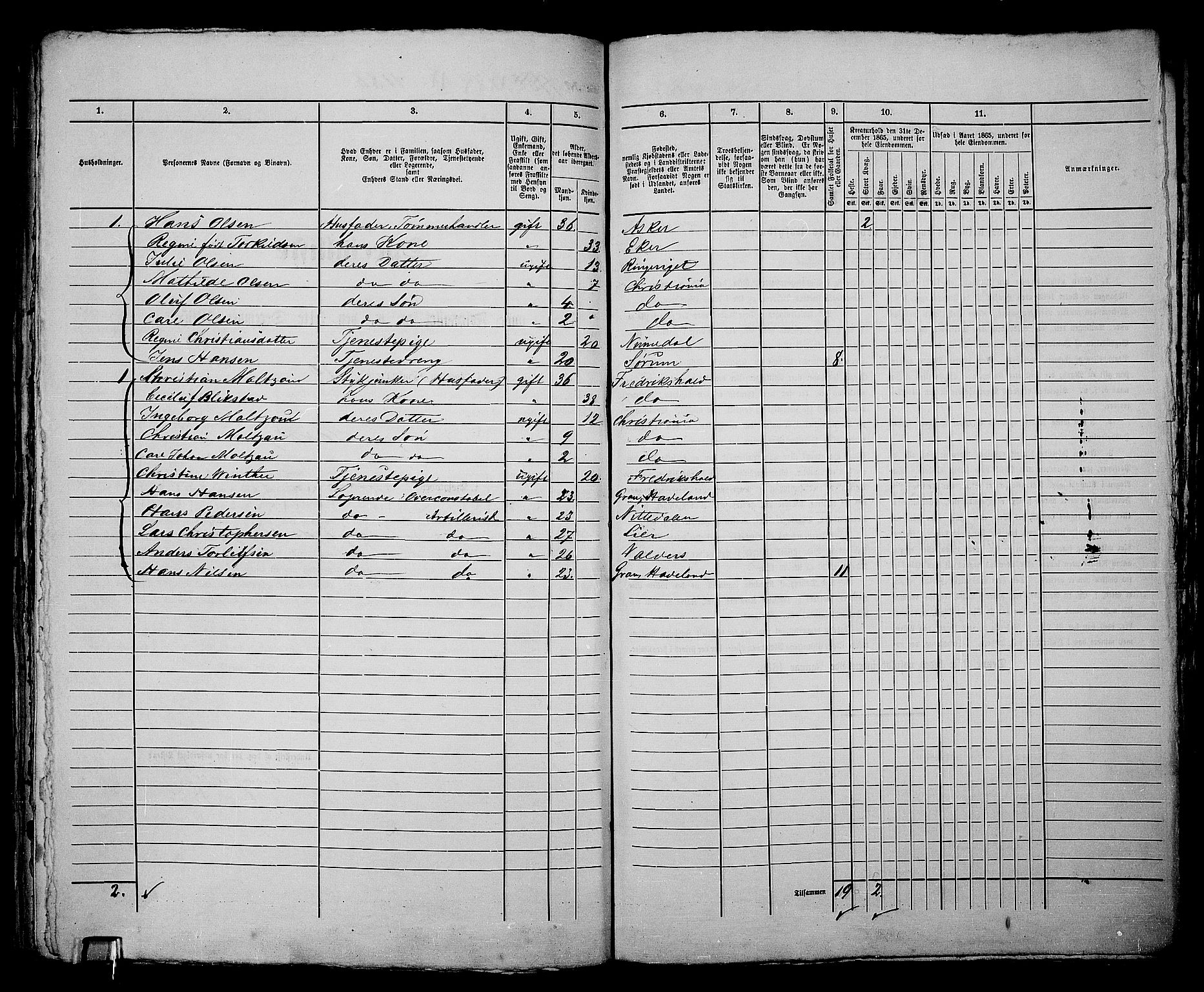 RA, 1865 census for Kristiania, 1865, p. 2672