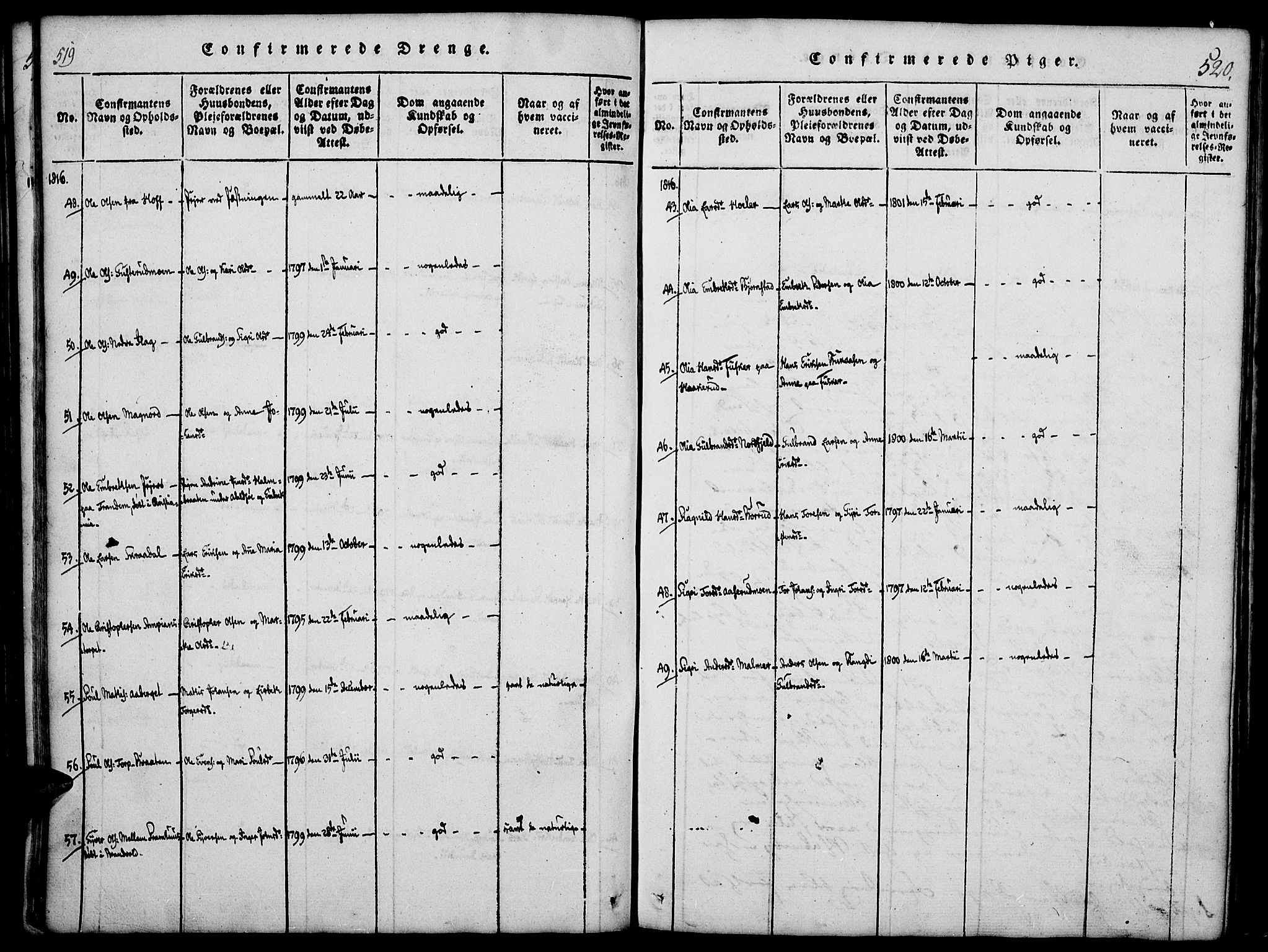 Vinger prestekontor, AV/SAH-PREST-024/H/Ha/Haa/L0006: Parish register (official) no. 6, 1814-1825, p. 519-520