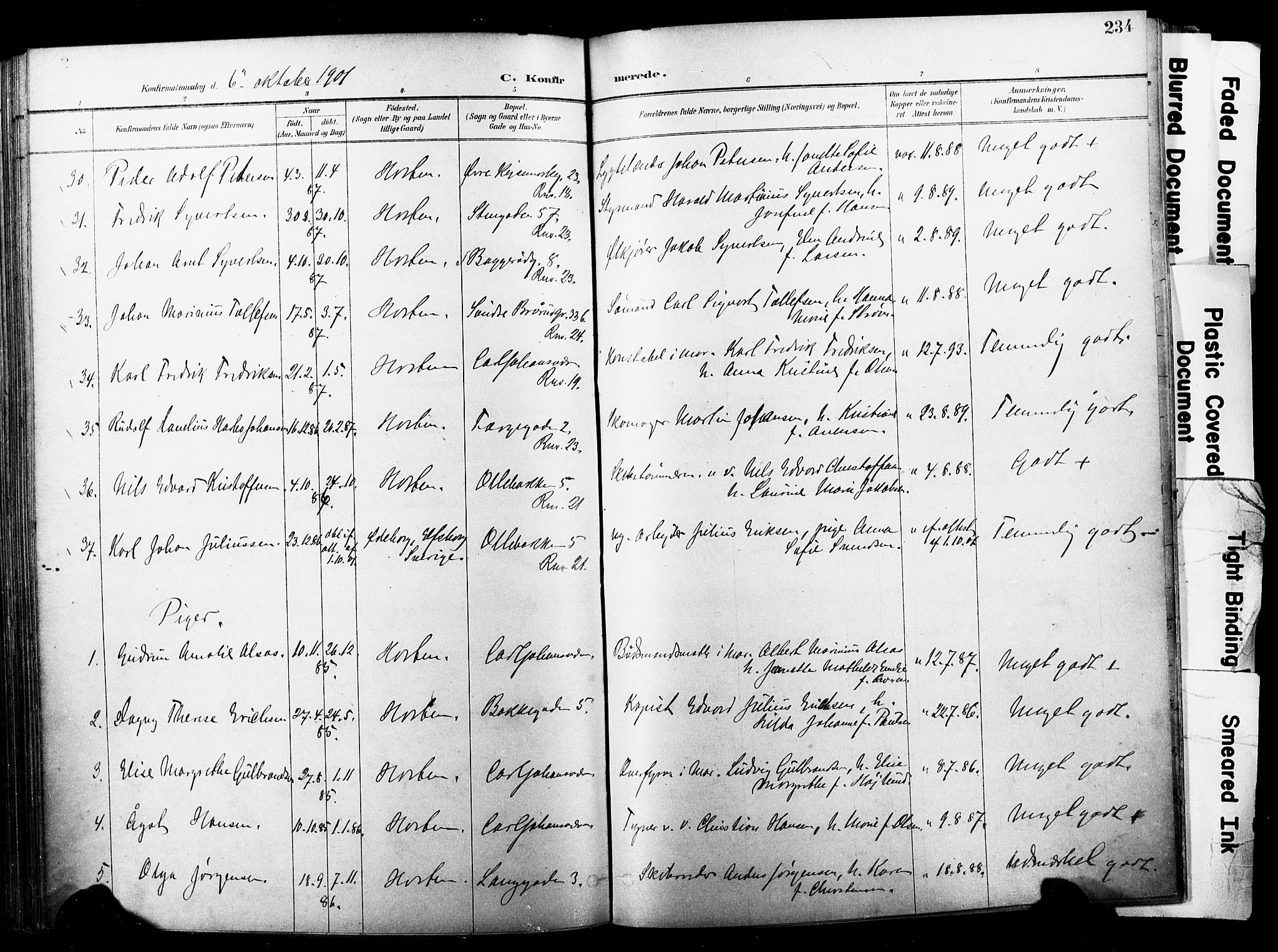 Horten kirkebøker, AV/SAKO-A-348/F/Fa/L0005: Parish register (official) no. 5, 1896-1904, p. 234