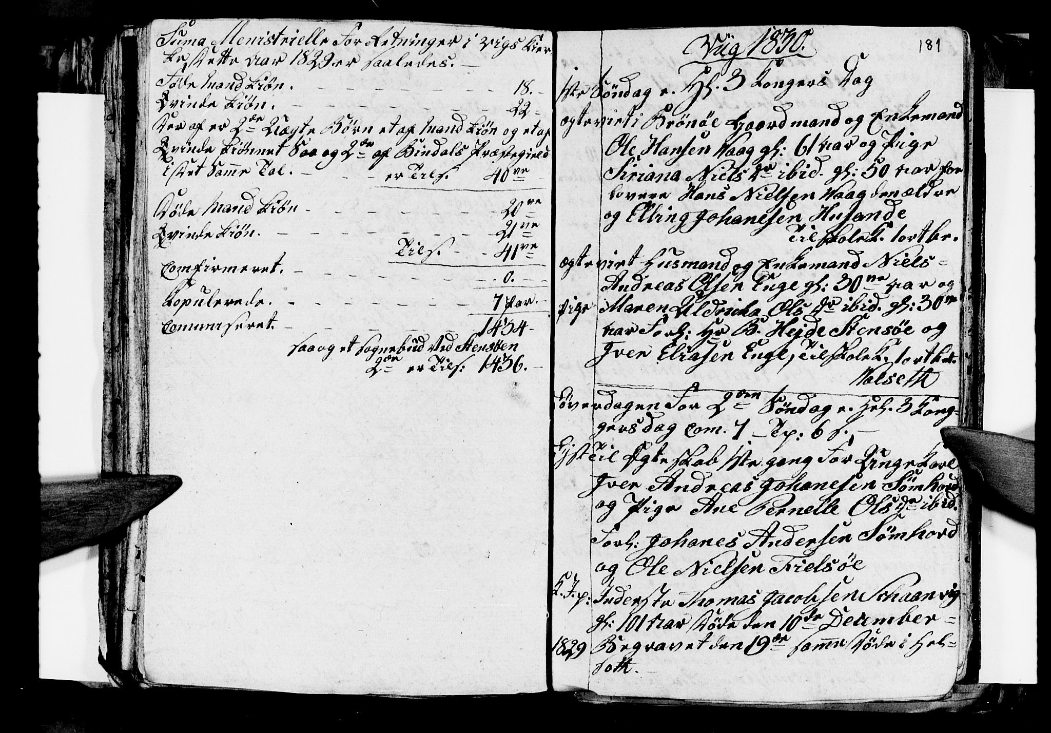Ministerialprotokoller, klokkerbøker og fødselsregistre - Nordland, SAT/A-1459/812/L0185: Parish register (copy) no. 812C03, 1815-1837, p. 181
