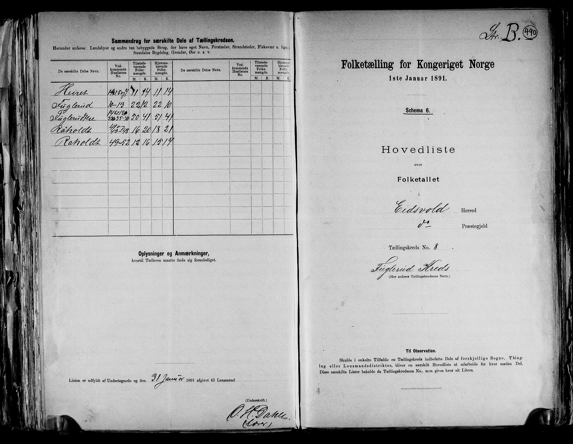 RA, 1891 census for 0237 Eidsvoll, 1891, p. 27