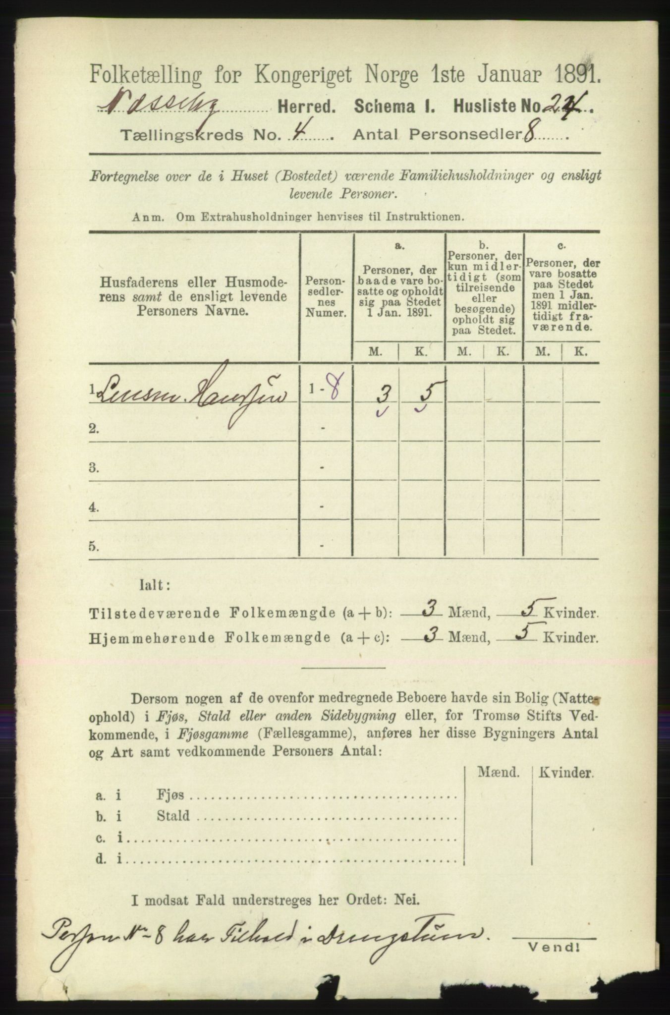 RA, 1891 census for 2027 Nesseby, 1891, p. 1231