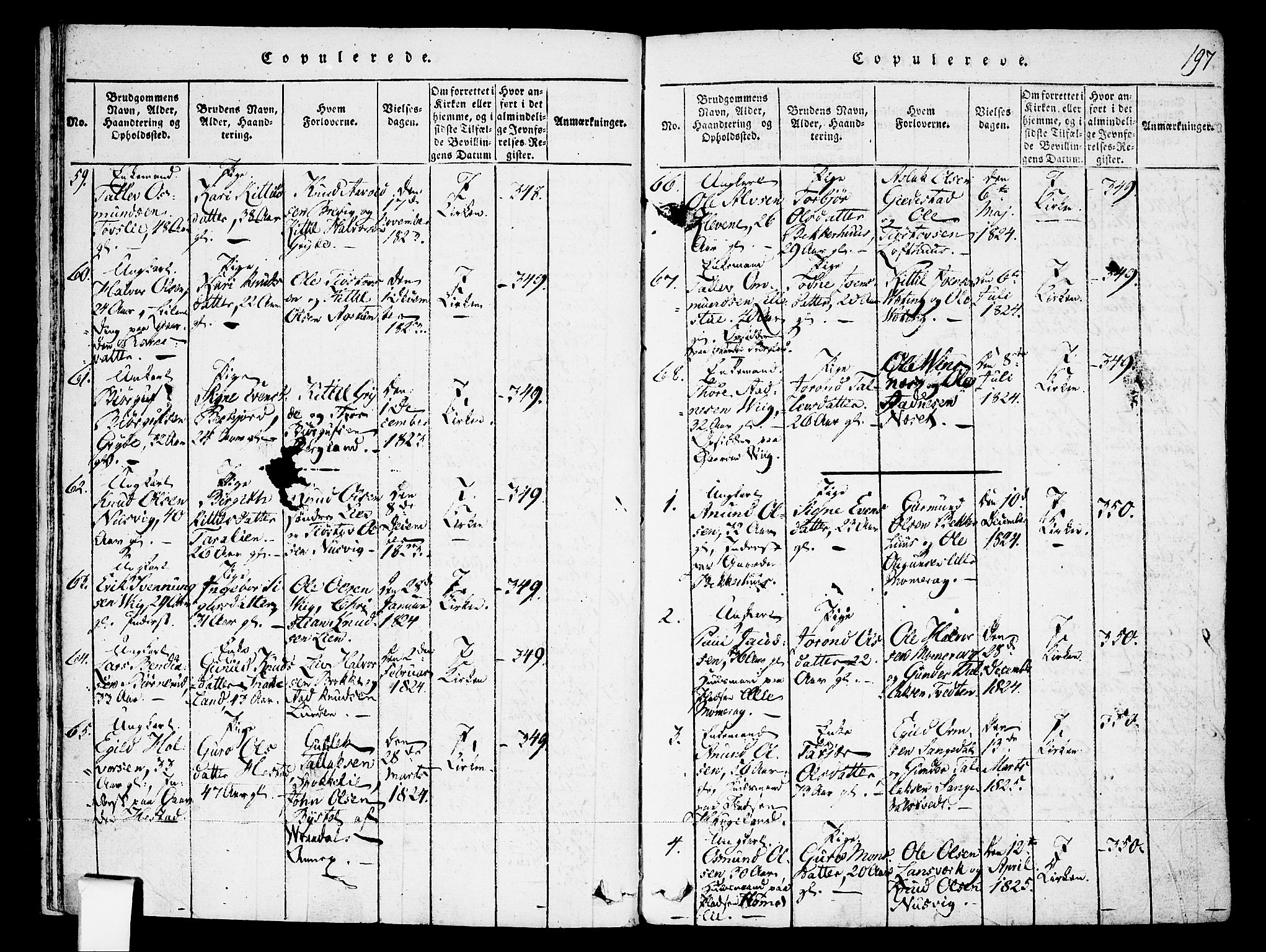 Fyresdal kirkebøker, SAKO/A-263/F/Fa/L0003: Parish register (official) no. I 3, 1815-1840, p. 197