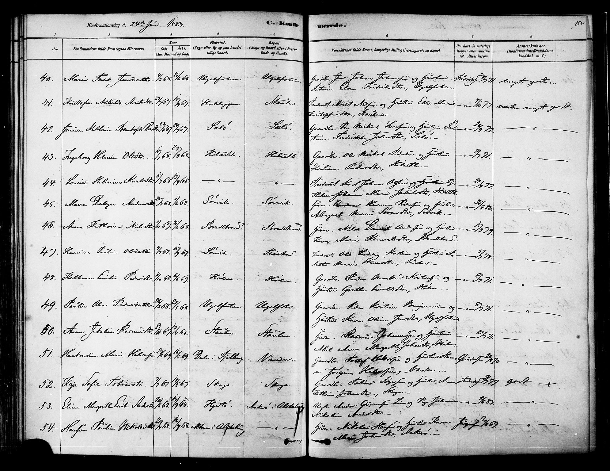 Ministerialprotokoller, klokkerbøker og fødselsregistre - Nordland, AV/SAT-A-1459/834/L0507: Parish register (official) no. 834A05, 1878-1892, p. 252