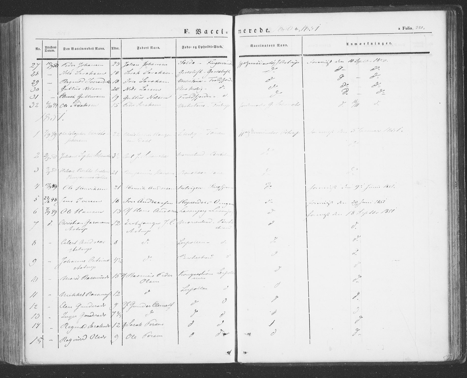 Tana sokneprestkontor, SATØ/S-1334/H/Ha/L0001kirke: Parish register (official) no. 1, 1846-1861, p. 320