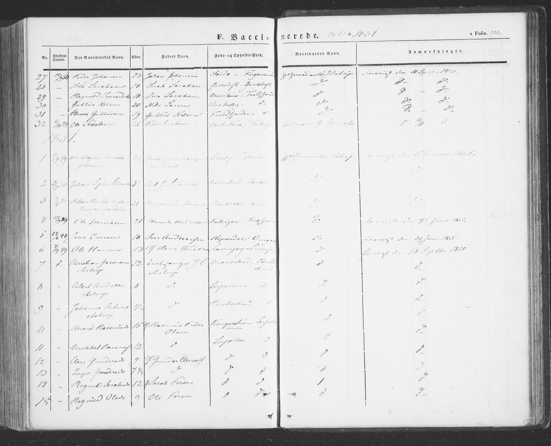 Tana sokneprestkontor, AV/SATØ-S-1334/H/Ha/L0001kirke: Parish register (official) no. 1, 1846-1861, p. 320