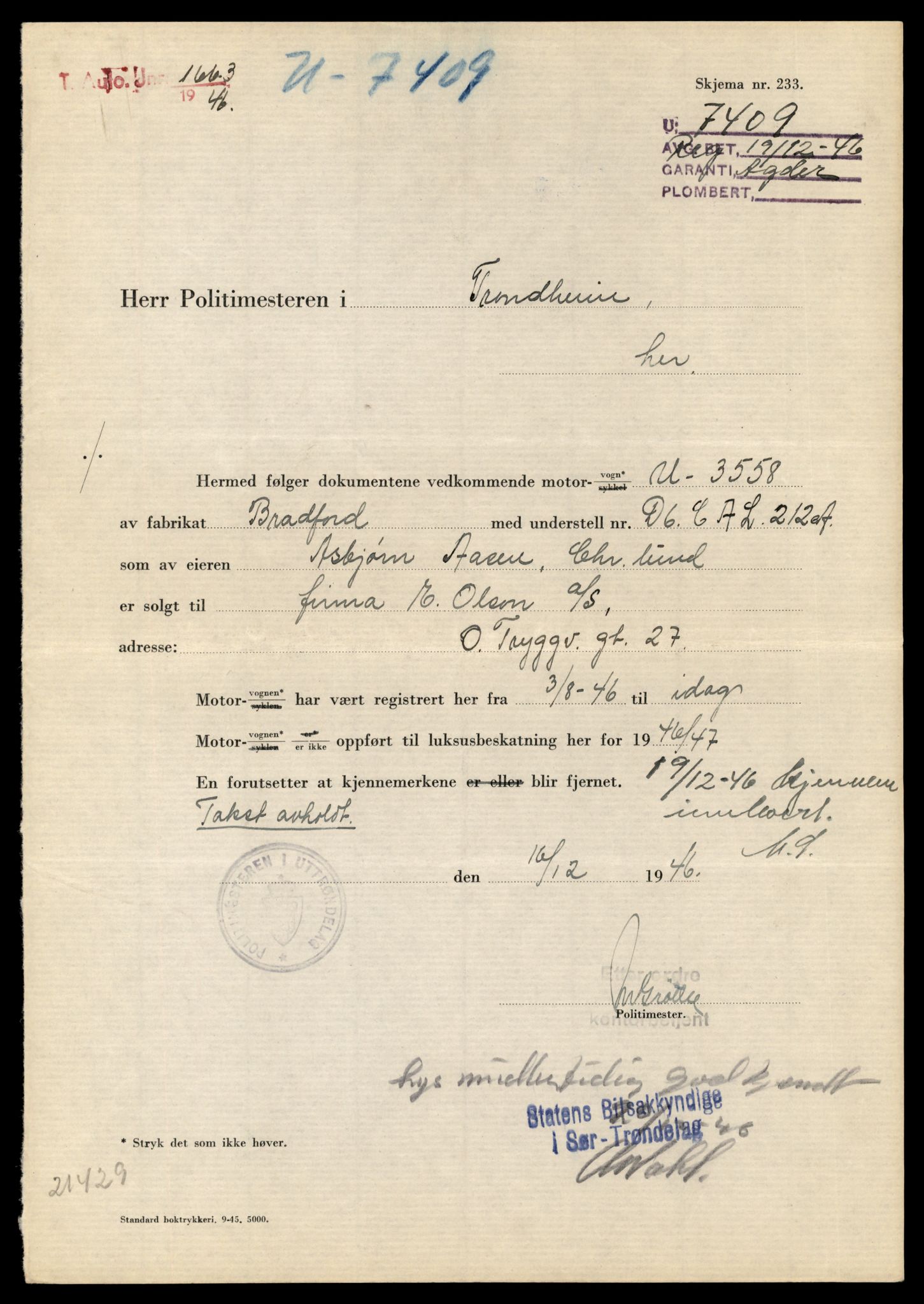 Møre og Romsdal vegkontor - Ålesund trafikkstasjon, AV/SAT-A-4099/F/Fe/L0012: Registreringskort for kjøretøy T 1290 - T 1450, 1927-1998, p. 3270