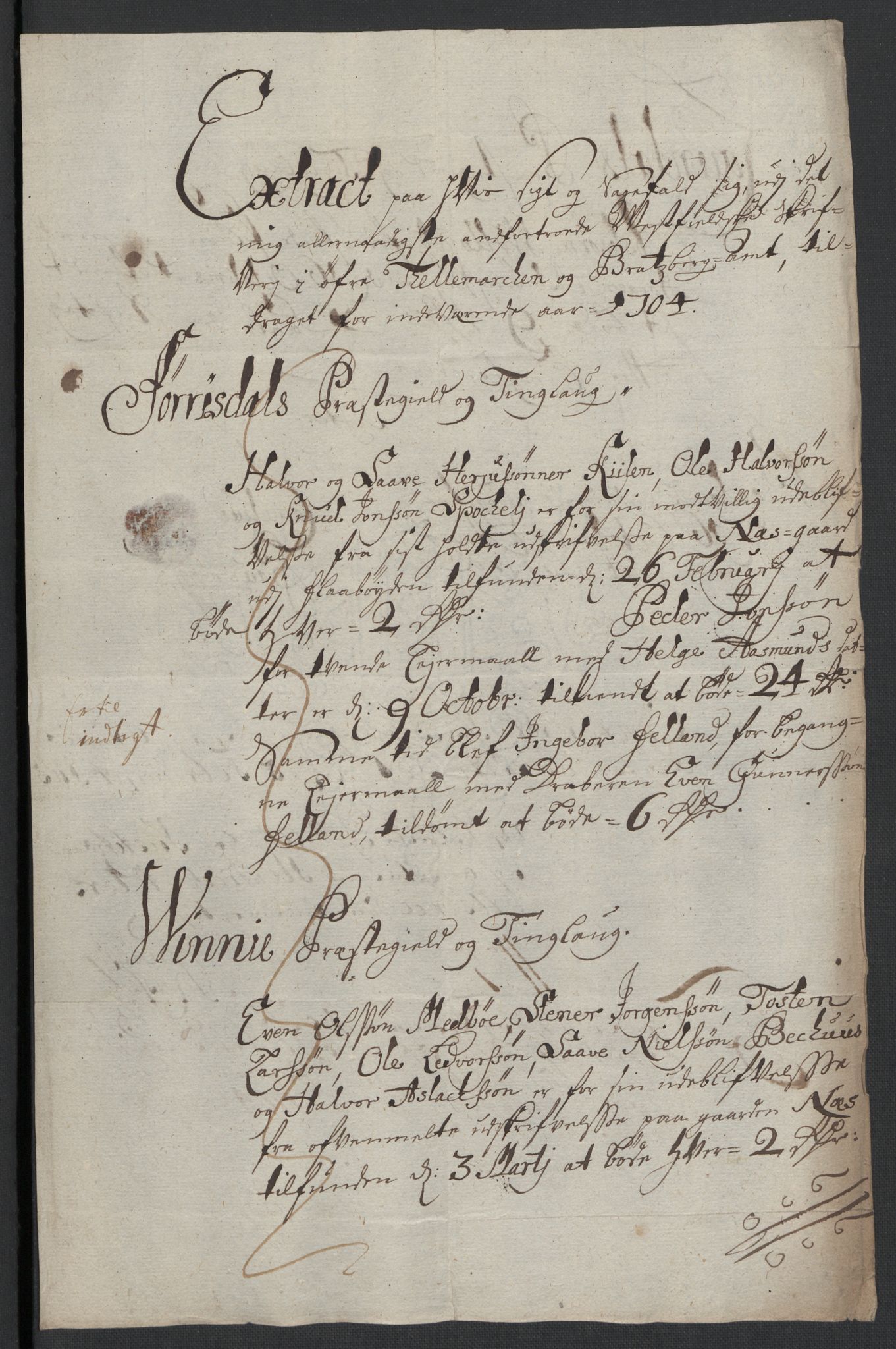 Rentekammeret inntil 1814, Reviderte regnskaper, Fogderegnskap, AV/RA-EA-4092/R36/L2111: Fogderegnskap Øvre og Nedre Telemark og Bamble, 1704, p. 49