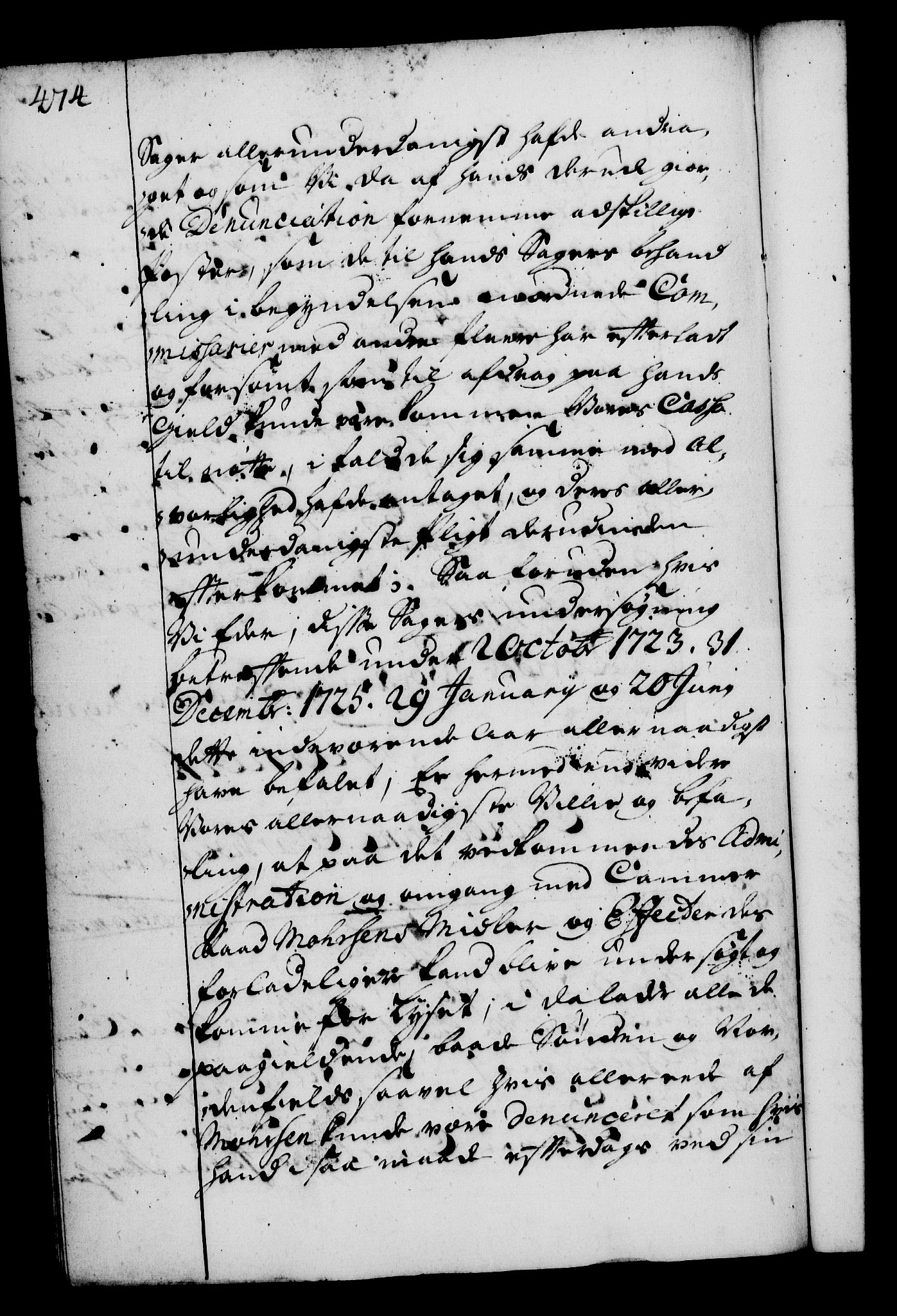 Rentekammeret, Kammerkanselliet, RA/EA-3111/G/Gg/Gga/L0002: Norsk ekspedisjonsprotokoll med register (merket RK 53.2), 1723-1727, p. 474