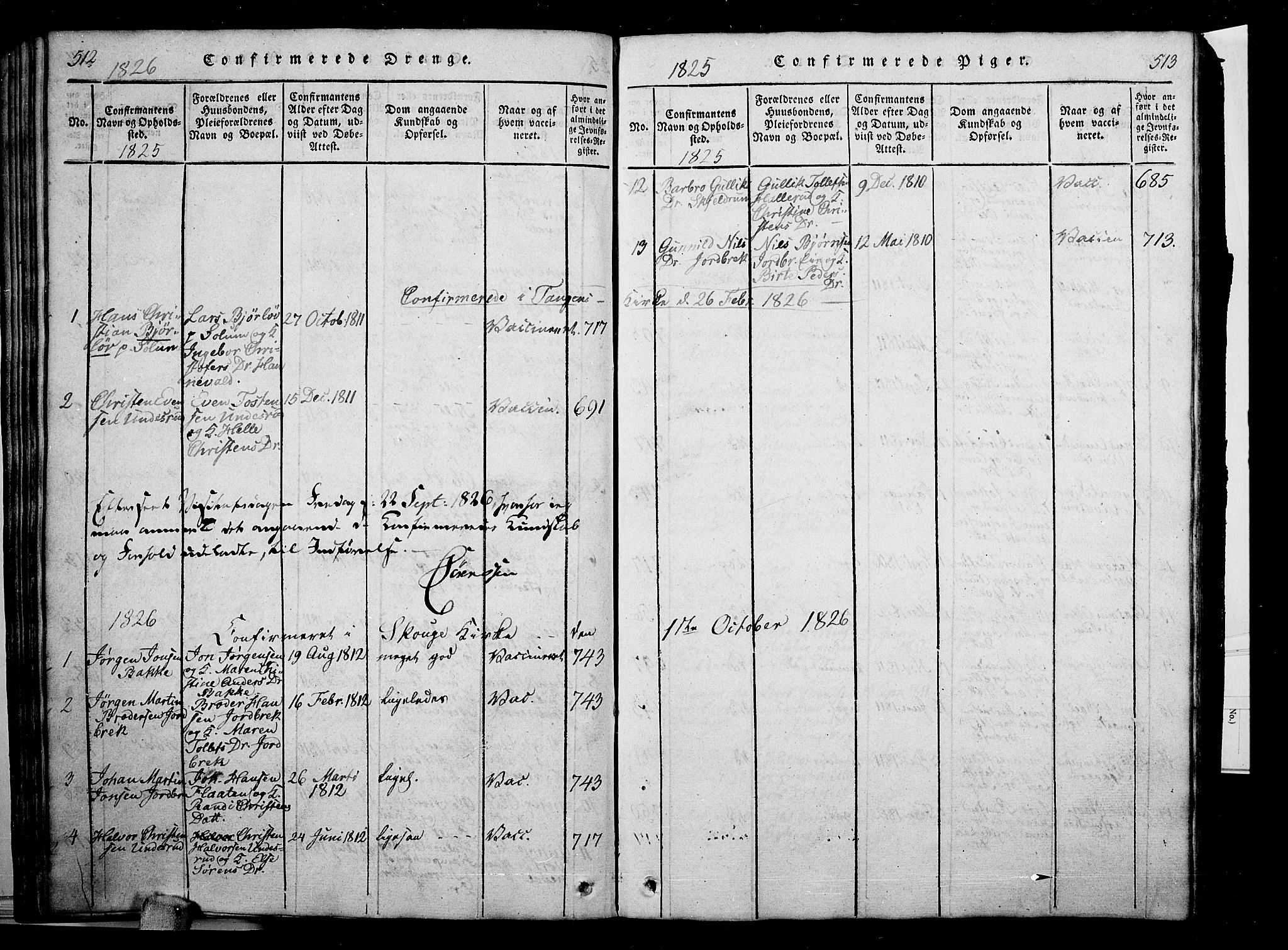 Skoger kirkebøker, SAKO/A-59/G/Ga/L0001: Parish register (copy) no. I 1, 1814-1845, p. 512-513