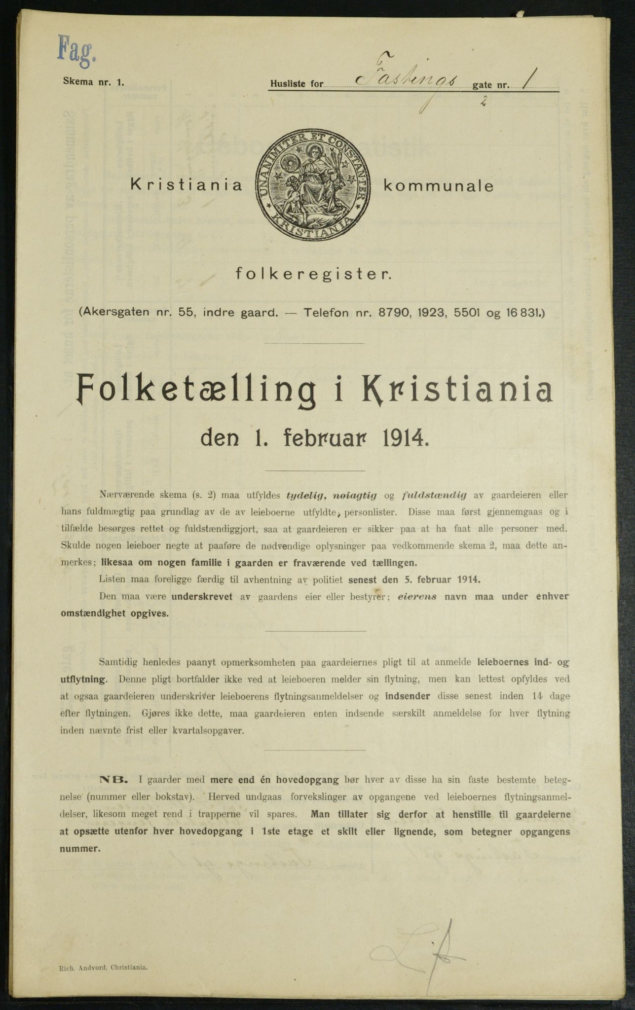 OBA, Municipal Census 1914 for Kristiania, 1914, p. 23775