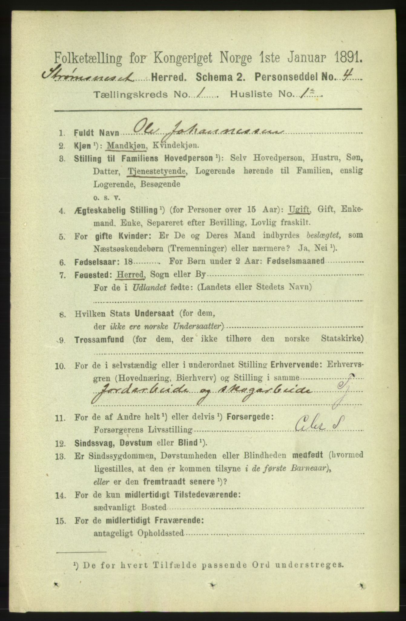 RA, 1891 census for 1559 Straumsnes, 1891, p. 46