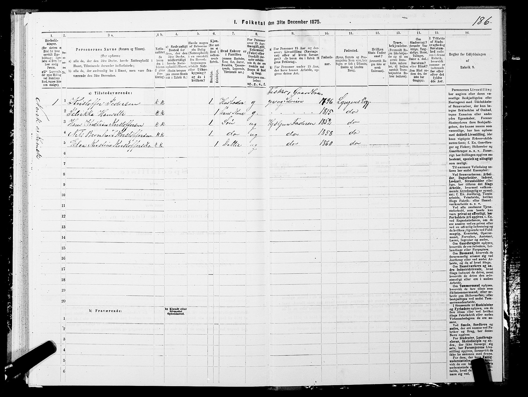 SATØ, 1875 census for 1938P Lyngen, 1875, p. 5186