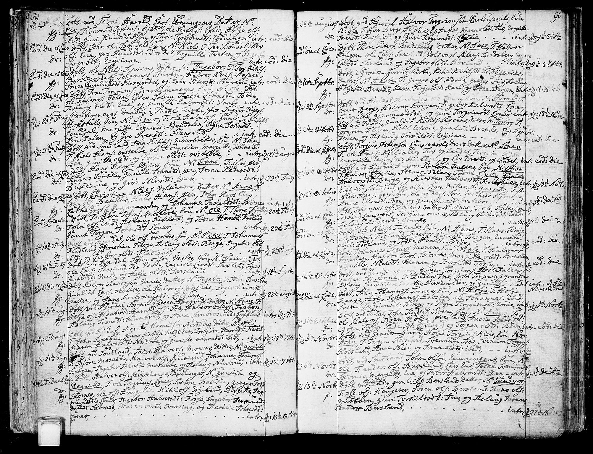 Hjartdal kirkebøker, SAKO/A-270/F/Fa/L0005: Parish register (official) no. I 5, 1776-1801, p. 89-90