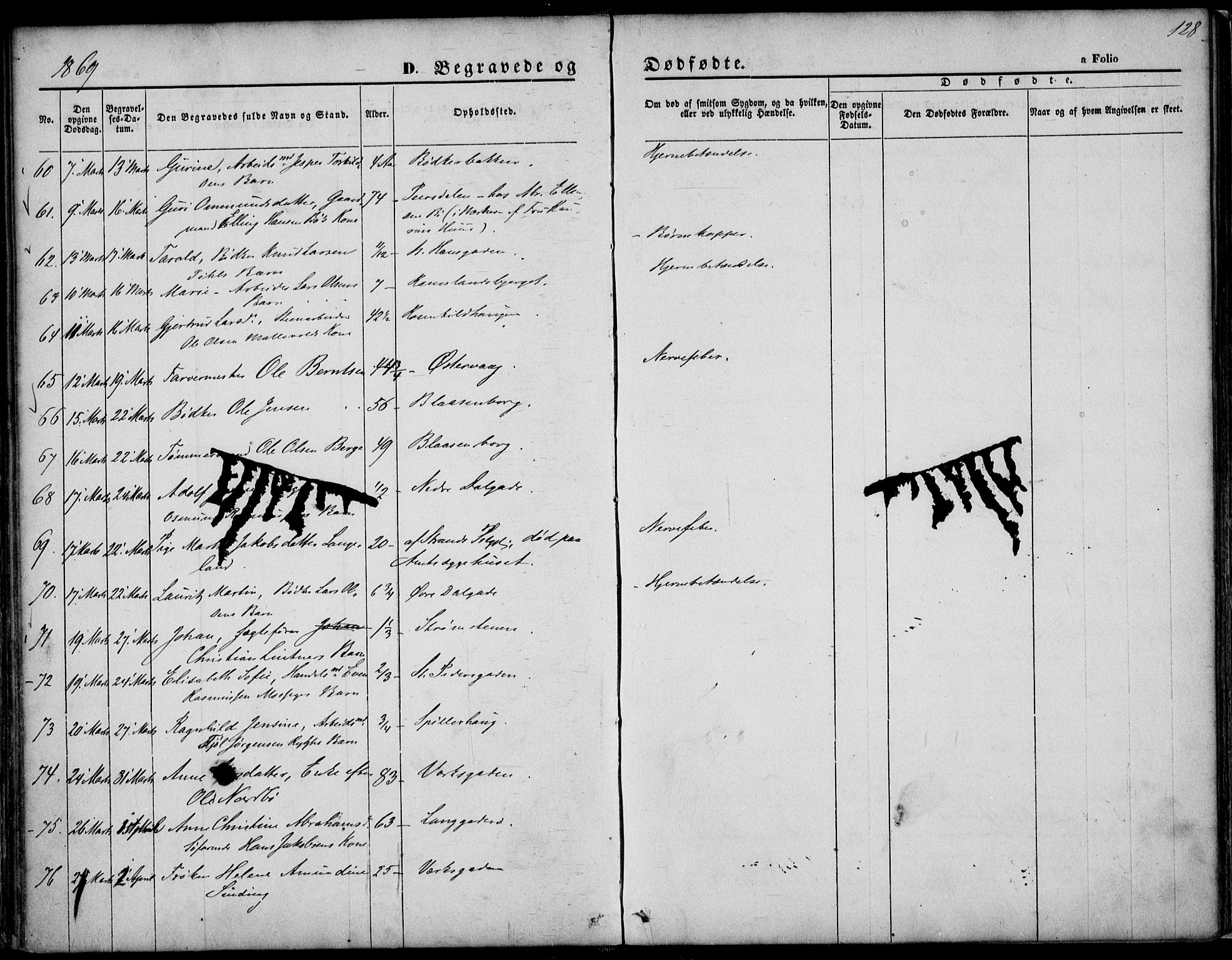 St. Petri sokneprestkontor, AV/SAST-A-101813/001/30/30BA/L0003: Parish register (official) no. A 3, 1861-1872, p. 128