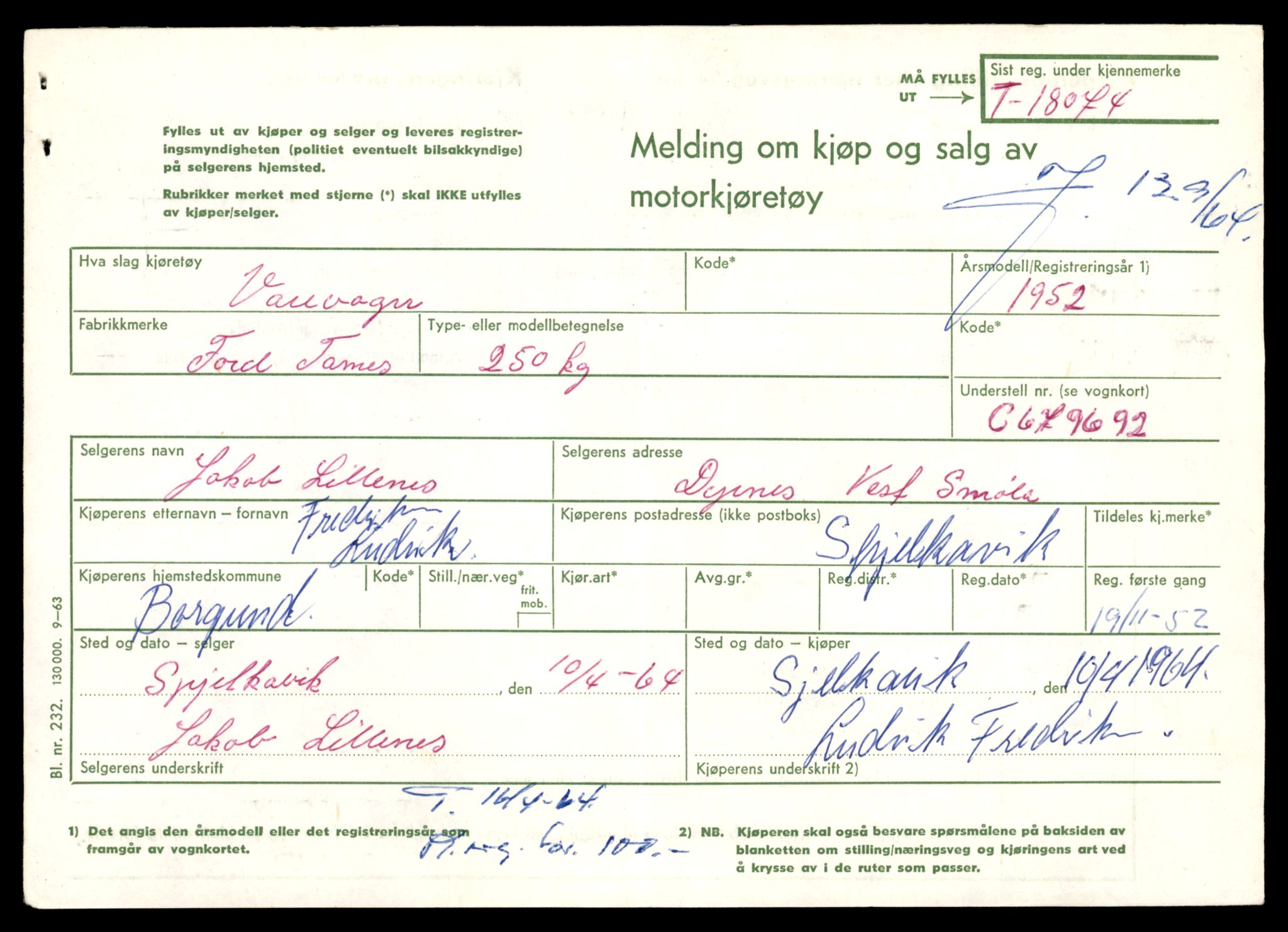 Møre og Romsdal vegkontor - Ålesund trafikkstasjon, AV/SAT-A-4099/F/Fe/L0049: Registreringskort for kjøretøy T 14864 - T 18613, 1927-1998, p. 3317