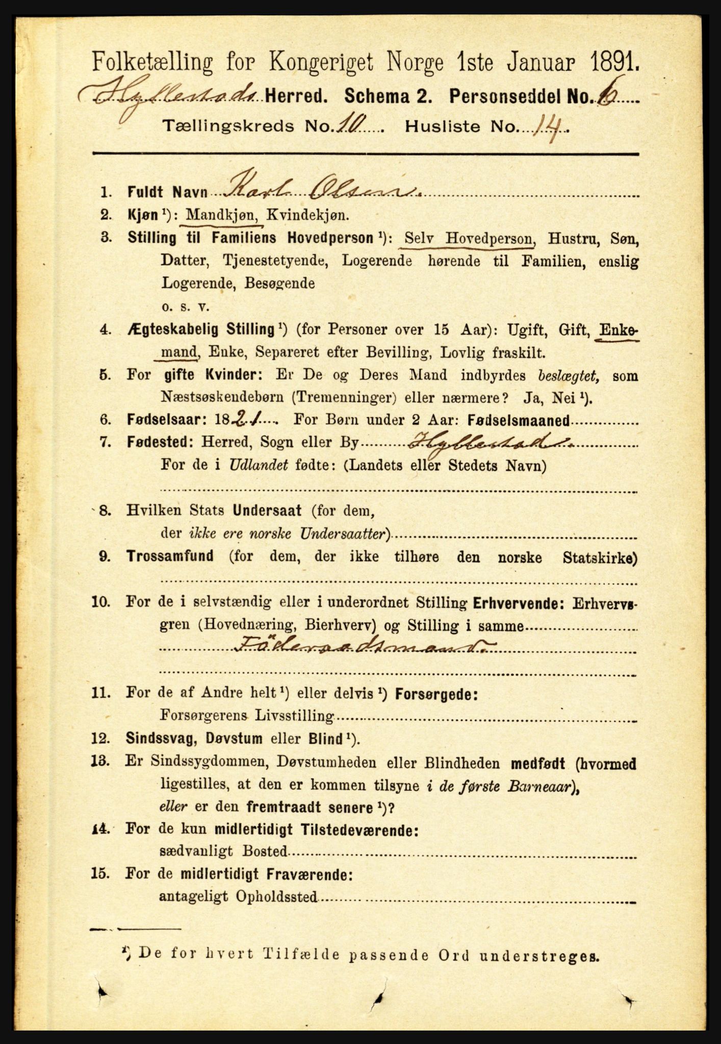 RA, 1891 census for 1413 Hyllestad, 1891, p. 1774