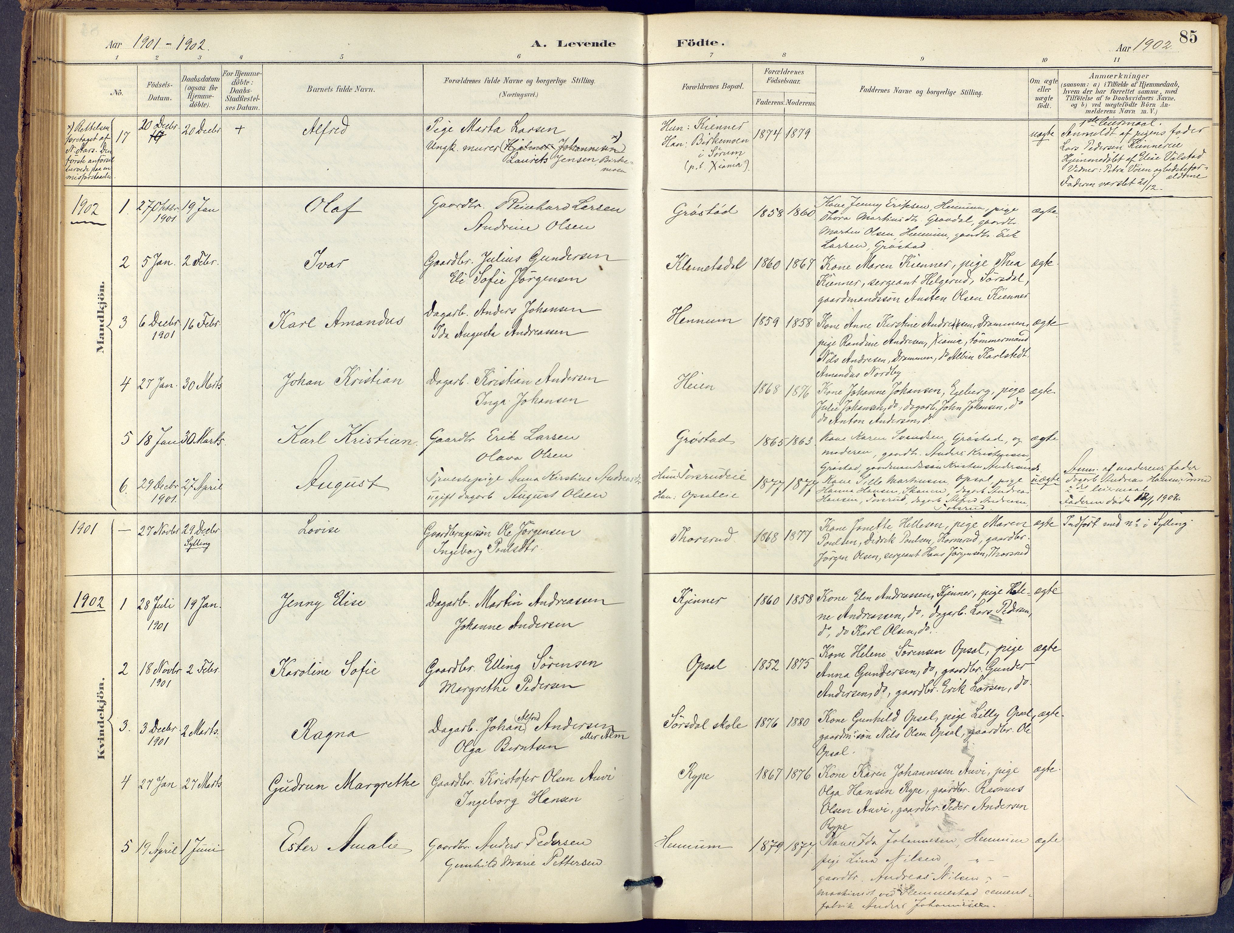 Lier kirkebøker, AV/SAKO-A-230/F/Fb/L0001: Parish register (official) no. II 1, 1883-1910, p. 85